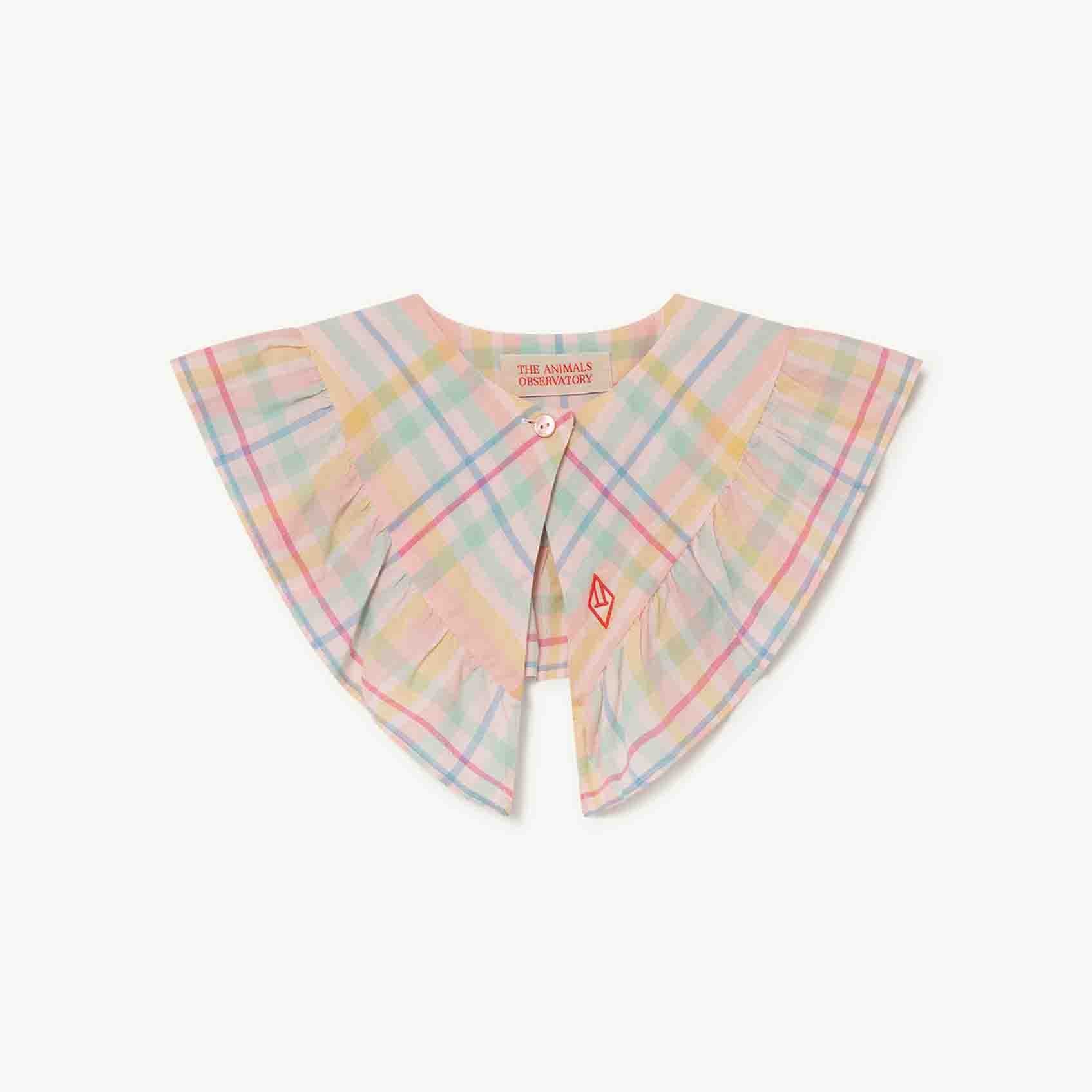 Girls Pink Check Detachable Collar