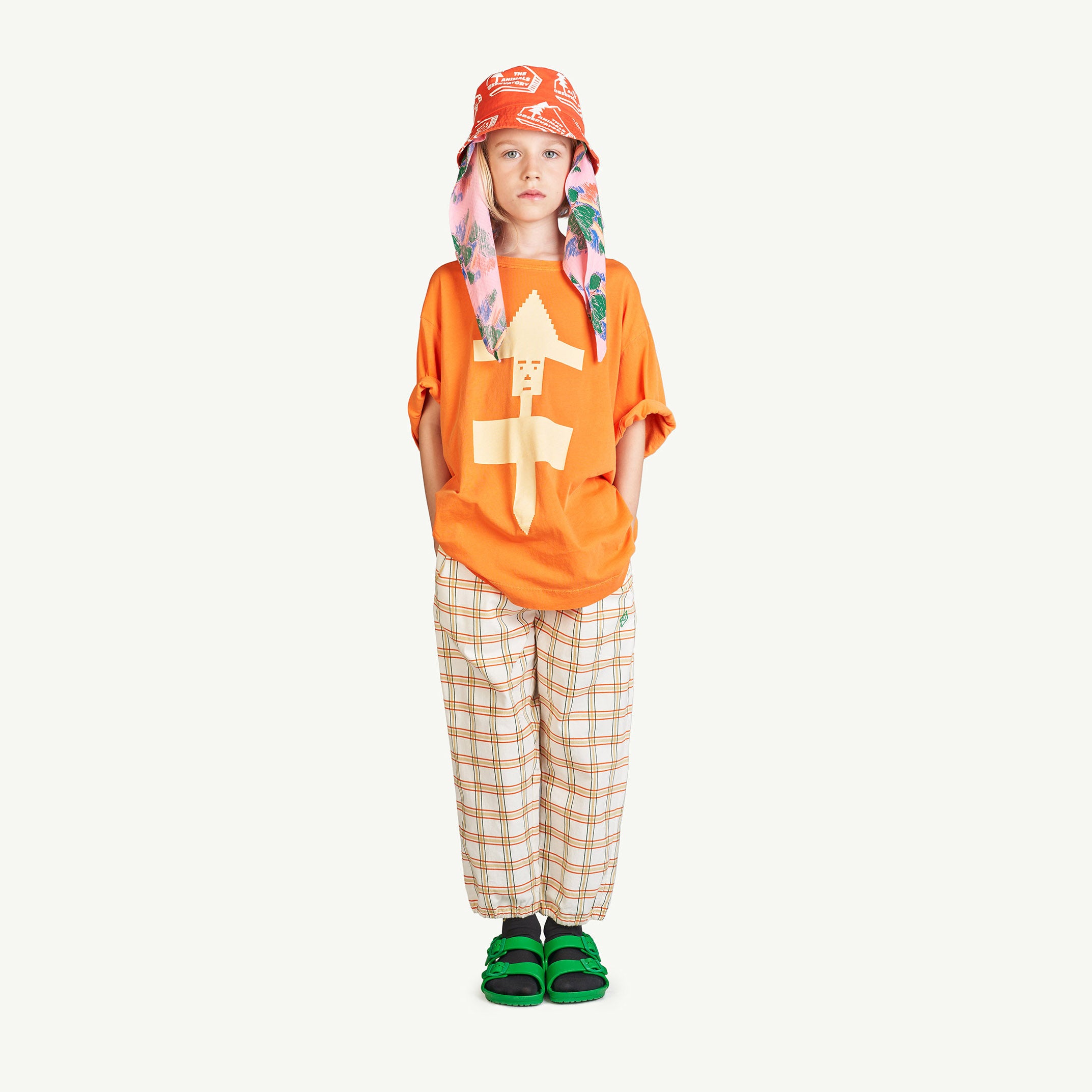 Boys & Girls Orange Form Cotton T-Shirt