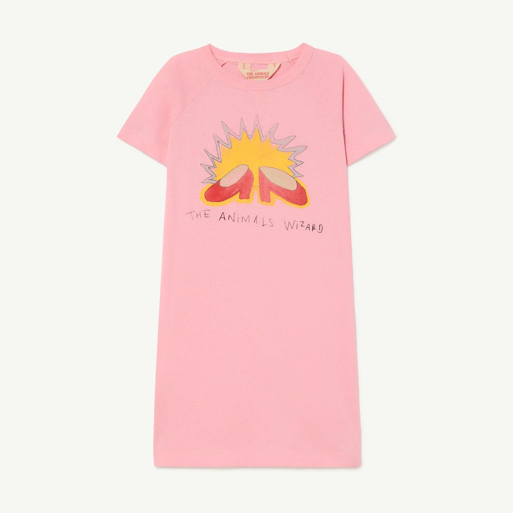 Girls Pink Printed Cotton Dress