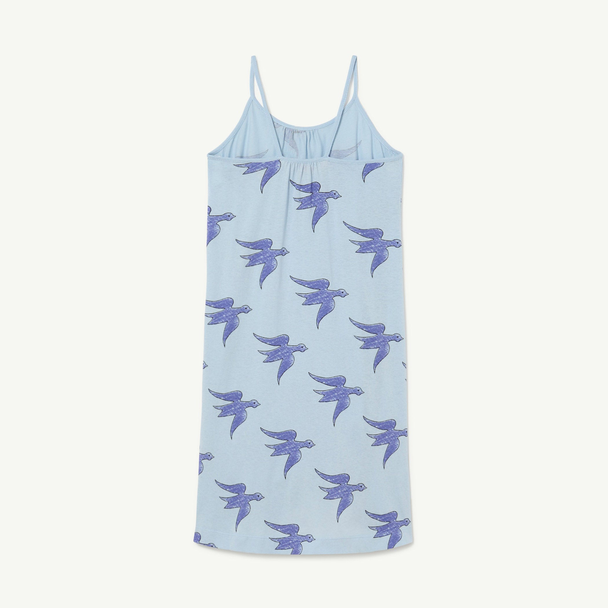Girls Blue Bird Printed Cotton Dress