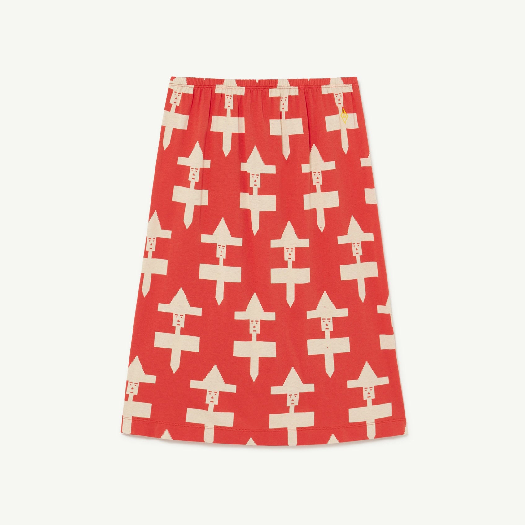 Girls Red Form Cotton Skirt