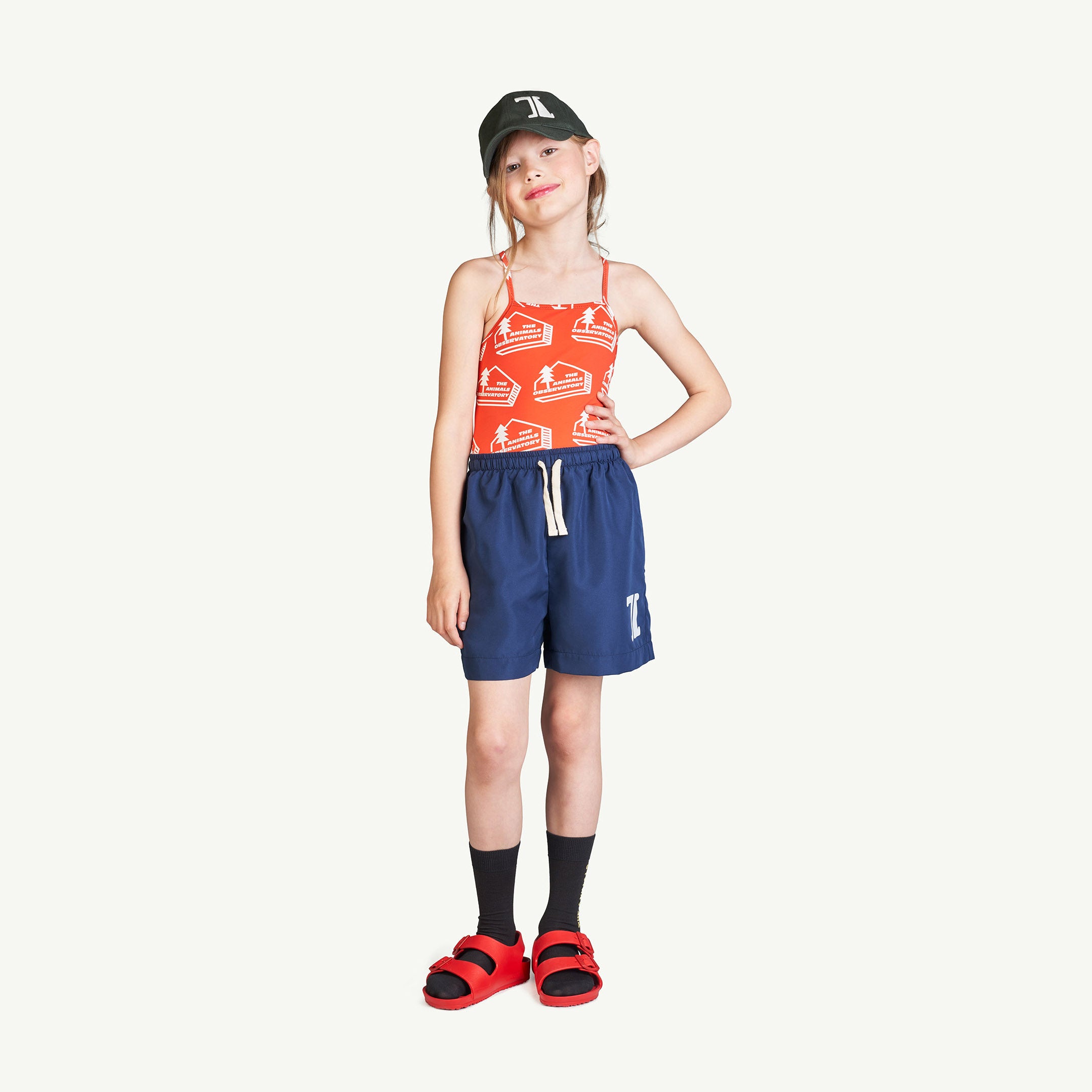 Boys & Girls Navy Logo Swim Shorts
