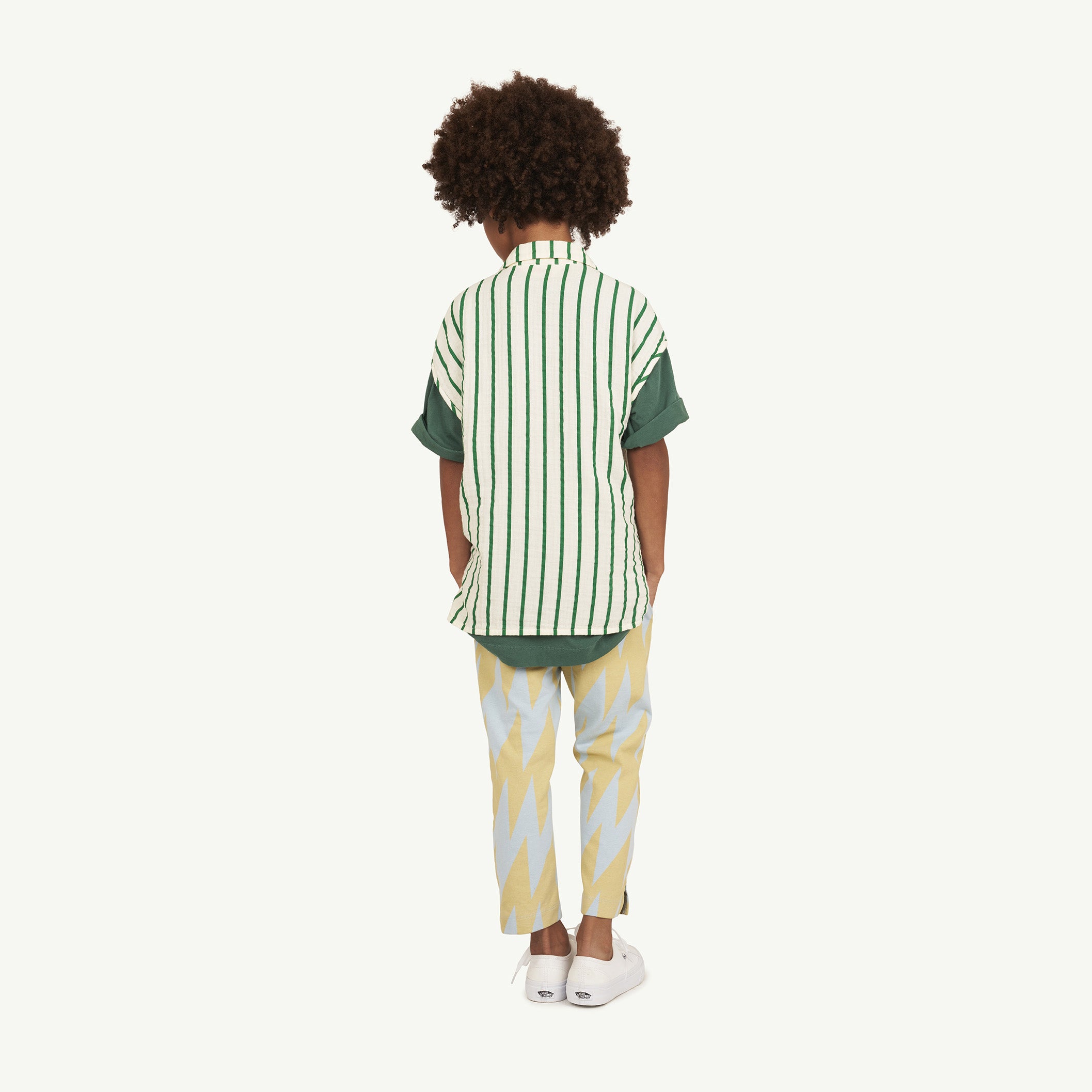 Boys & Girls Green Stripes Shirt