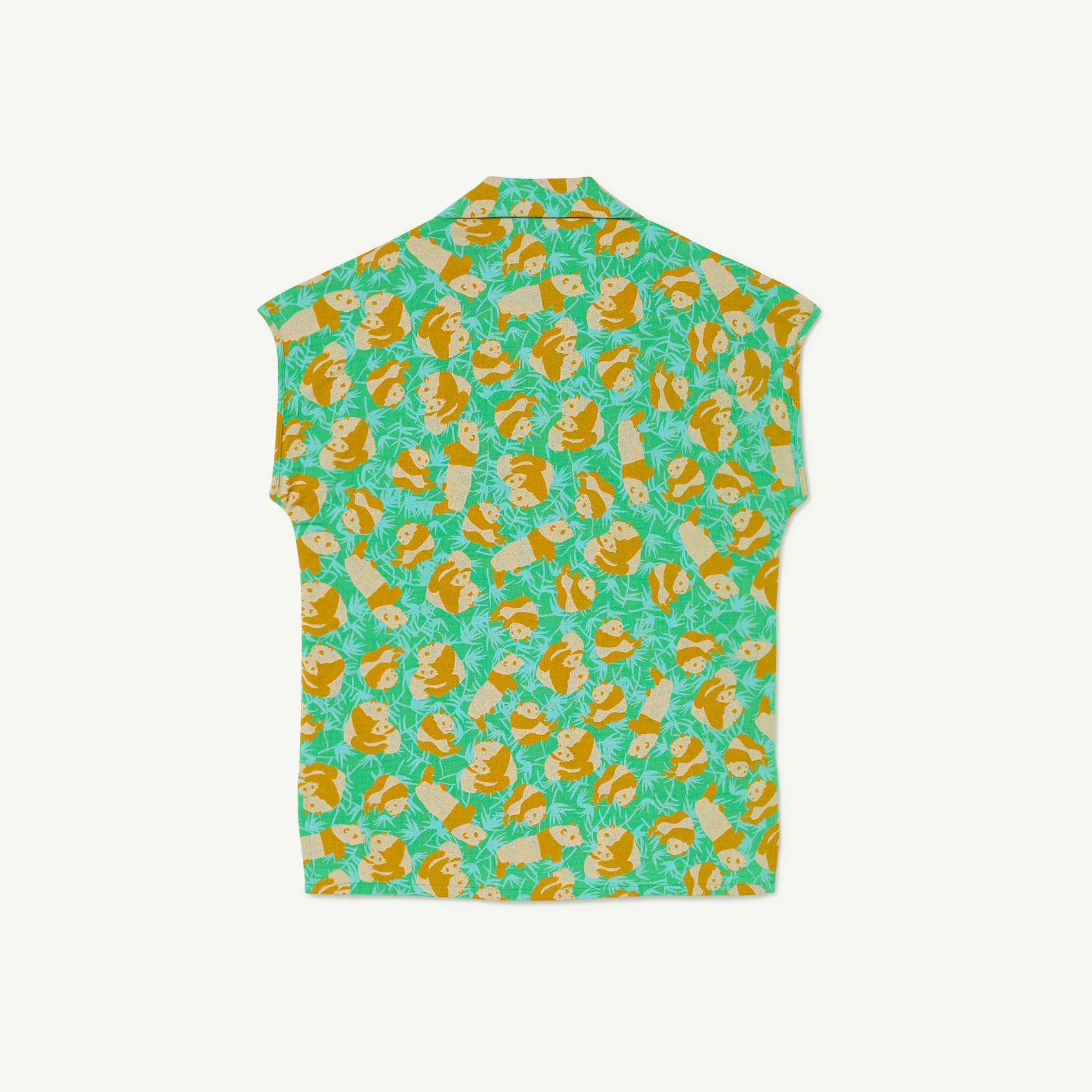 Boys & Girls Green Panda Cotton Shirt