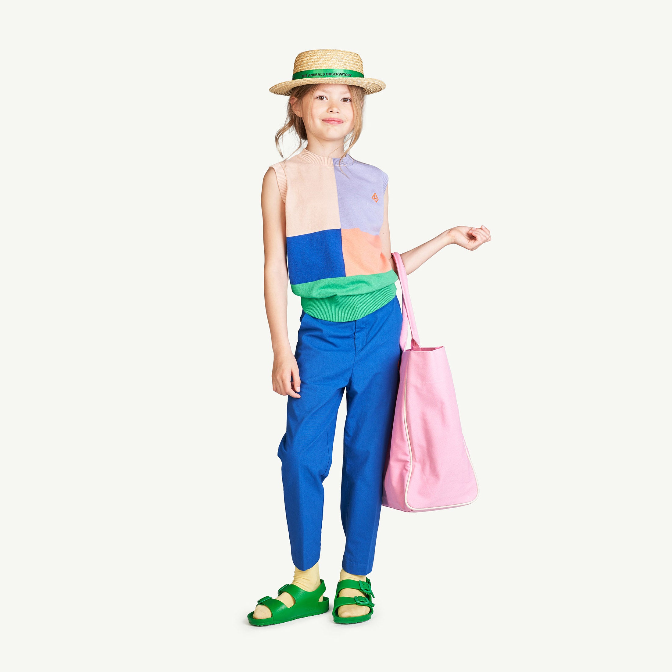 Boys & Girls Blue Logo Cotton Trousers
