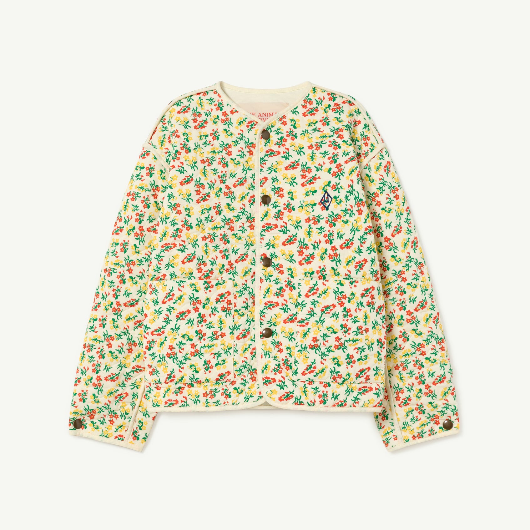 Girls Green Floral Padded Reversible Jacket