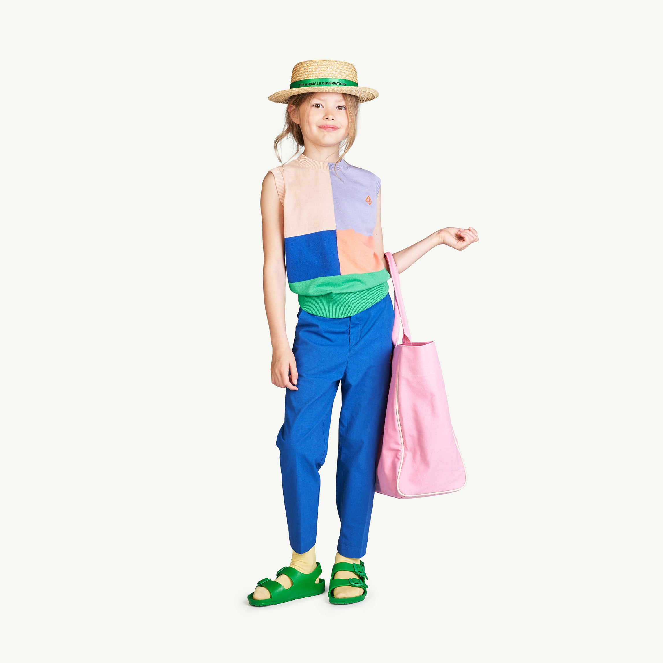 Girls Multicolor Logo Cotton Vest