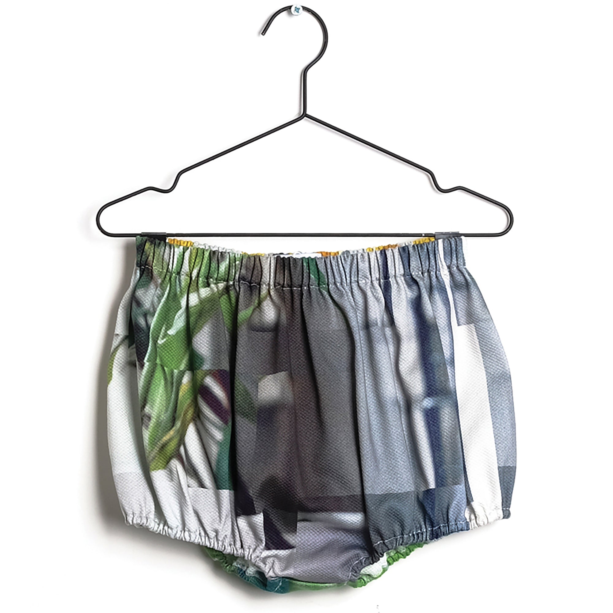 Girls Grey Printed Cotton Shorts