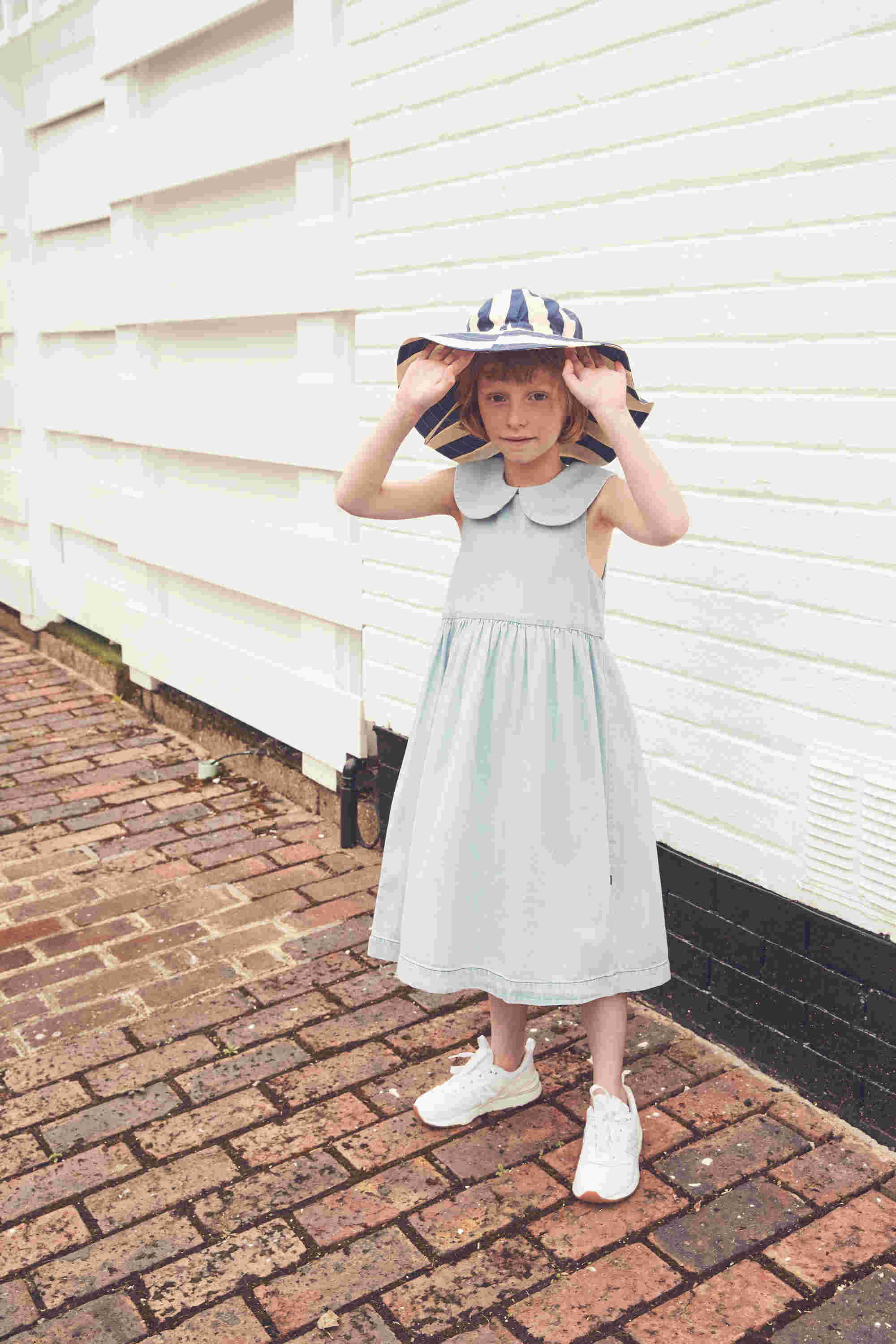 Girls Blue Denim Cotton Dress