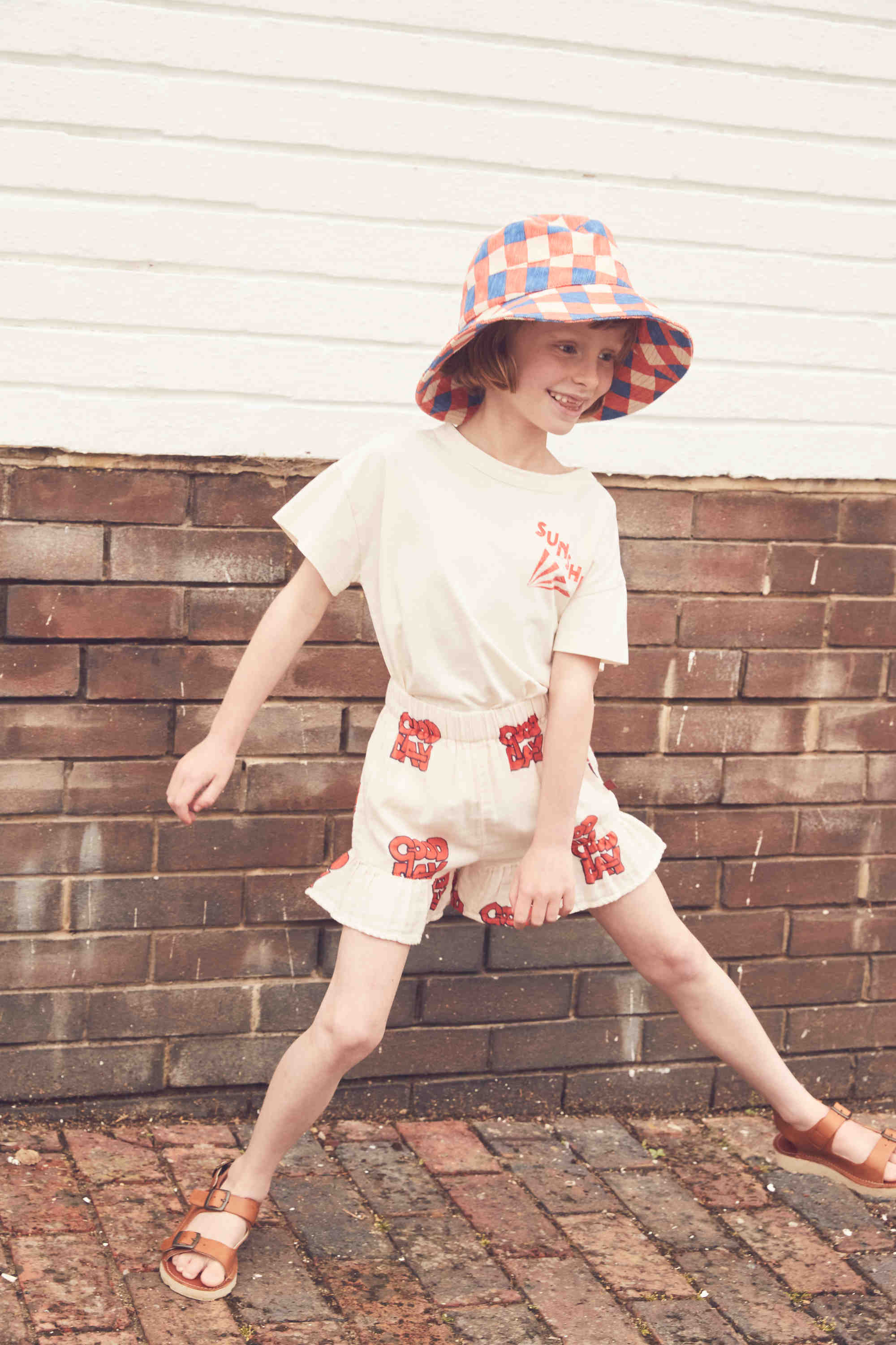 Girls White Logo Cotton Shorts