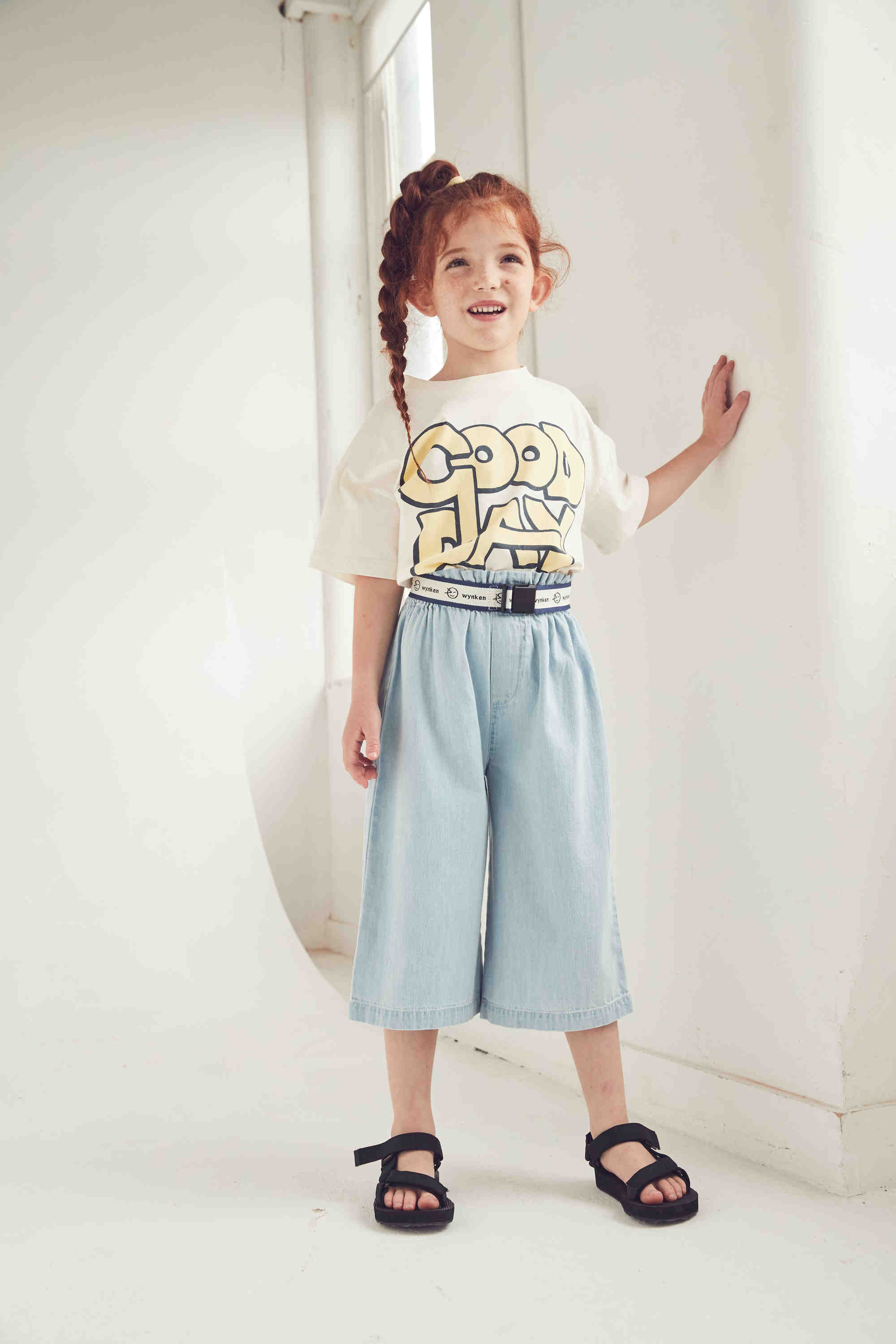 Girls Blue Denim Cotton Trousers