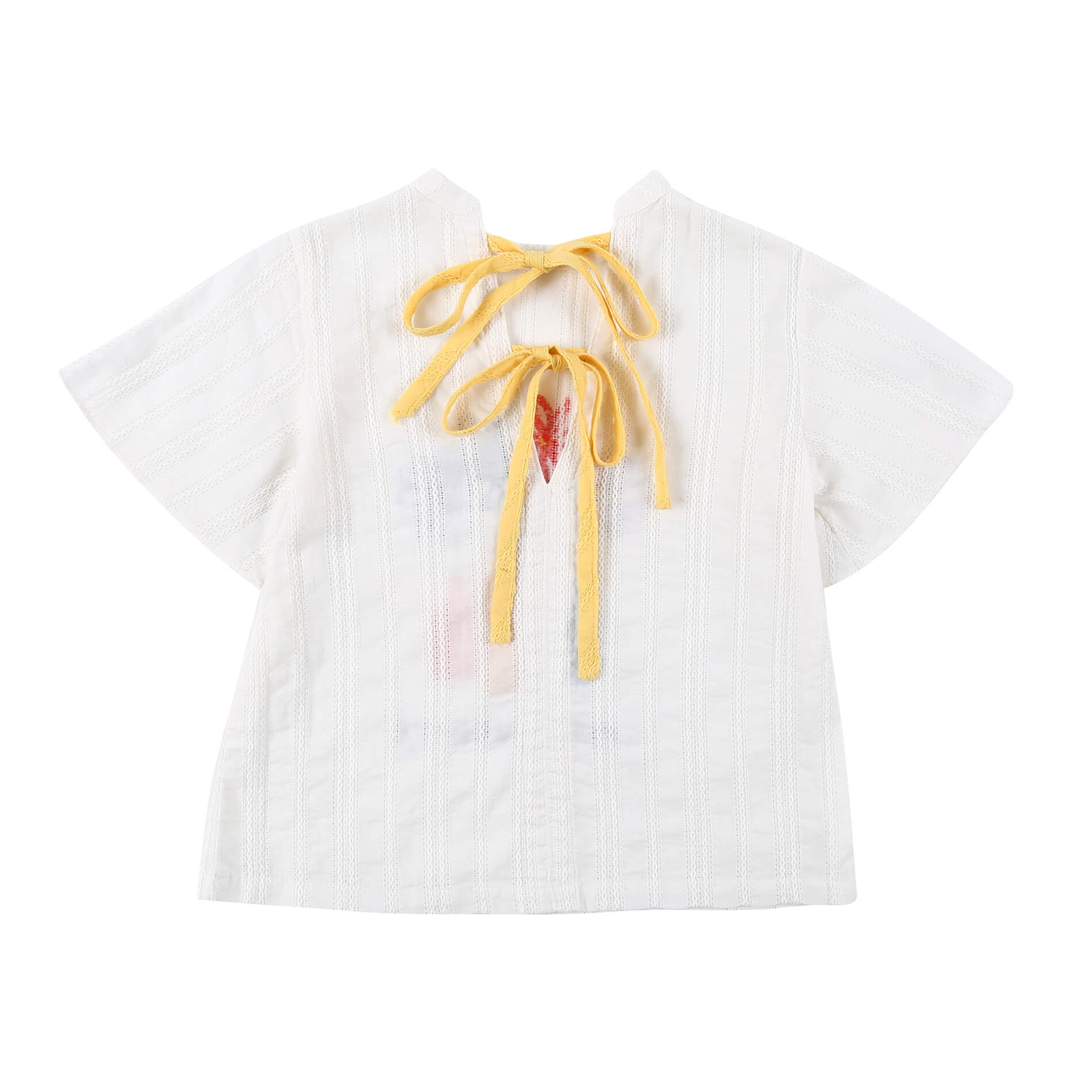 Girls White Embroidered Cotton T-Shirt