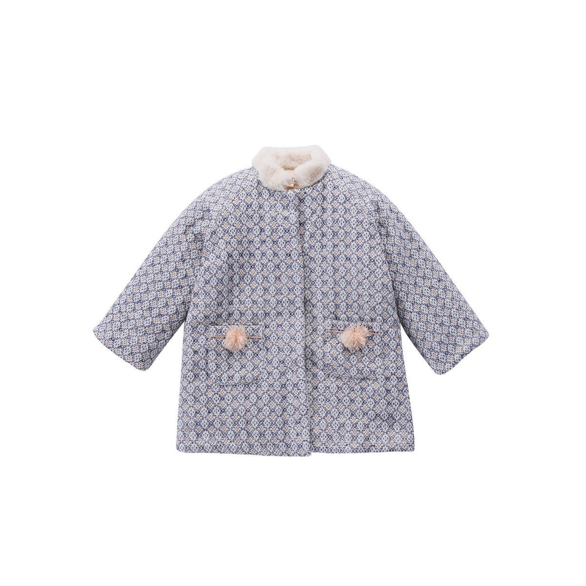 Girls Blue Sparkle Cotton Coat