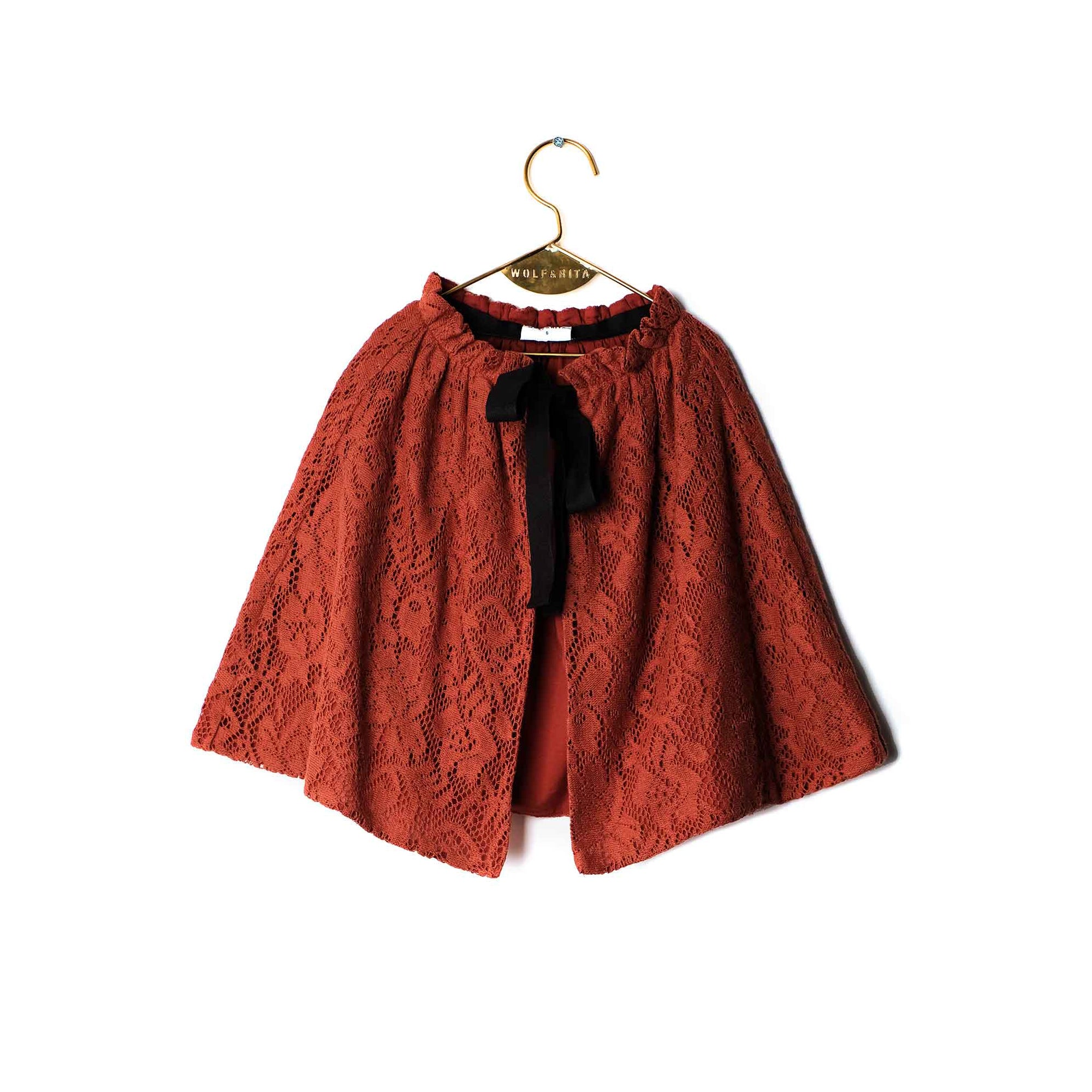 Girls Brick Lace Cotton Skirt