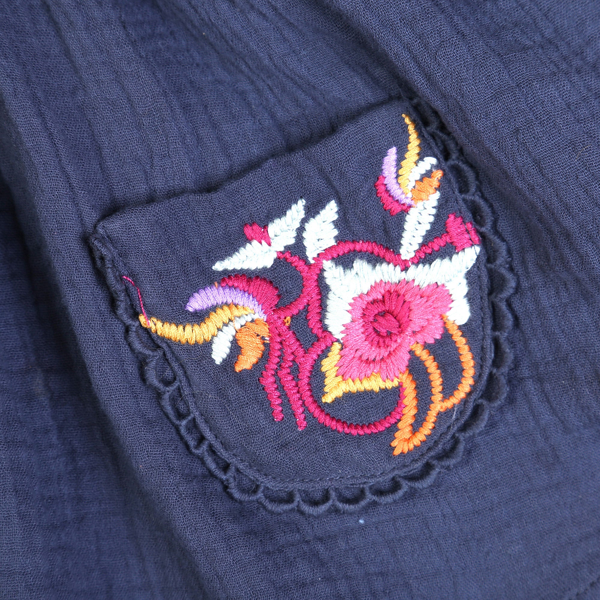 Girls Navy Blue Patch Pocket Cotton 'Siberie' Skirt - CÉMAROSE | Children's Fashion Store - 3