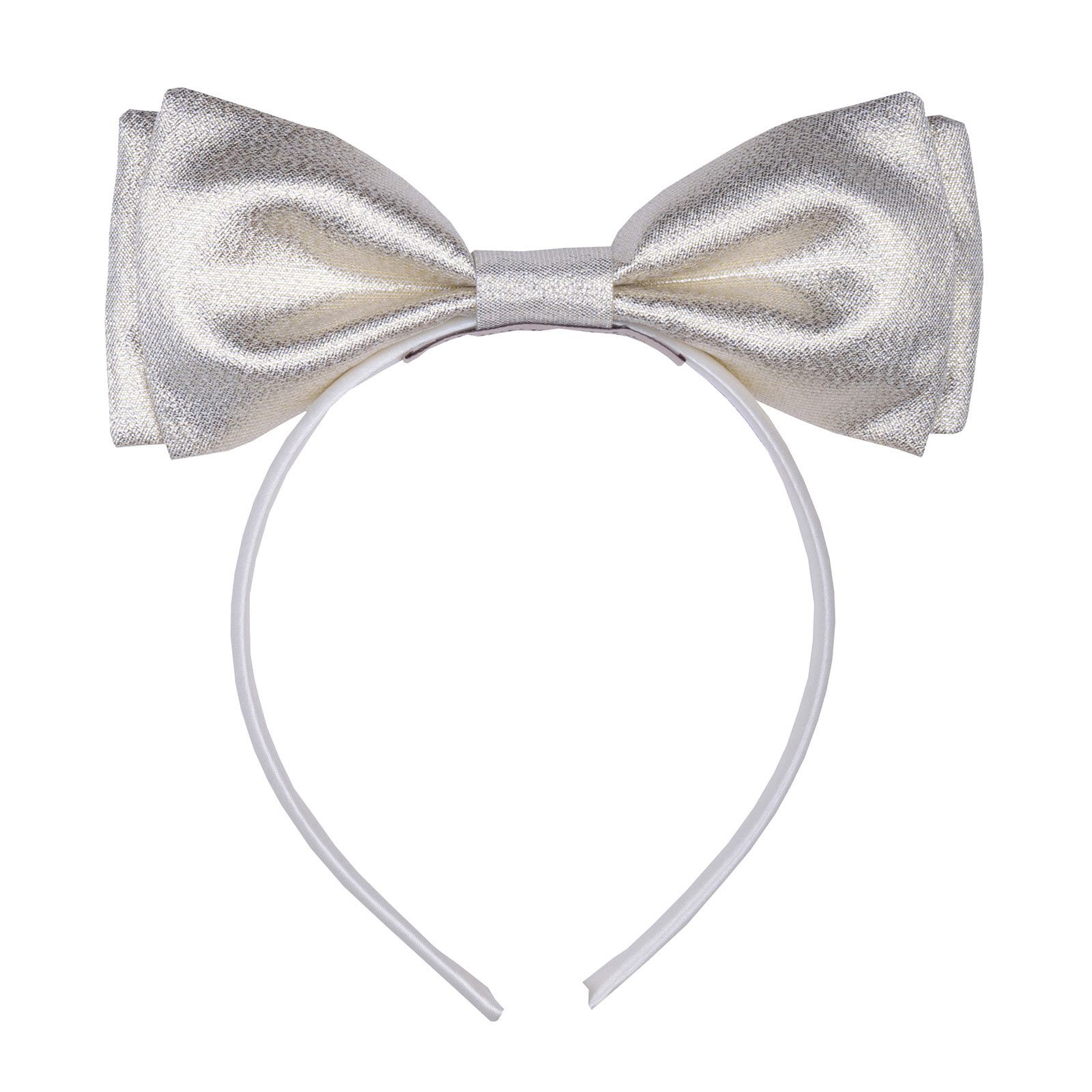 Girls Pale Gold Double Bow Hairband - CÉMAROSE | Children's Fashion Store