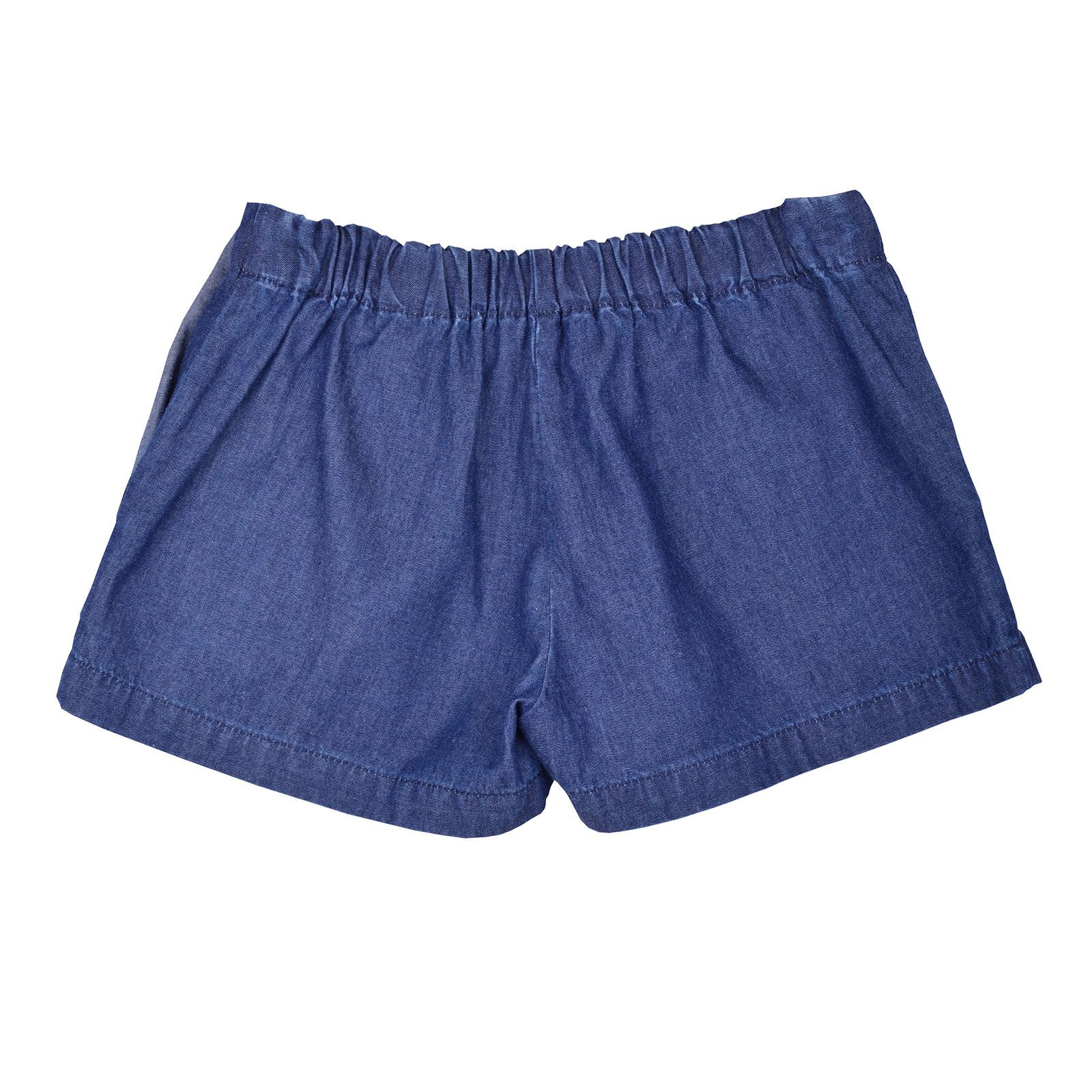 Girls Blue Cotton Chambray Shorts - CÉMAROSE | Children's Fashion Store - 2