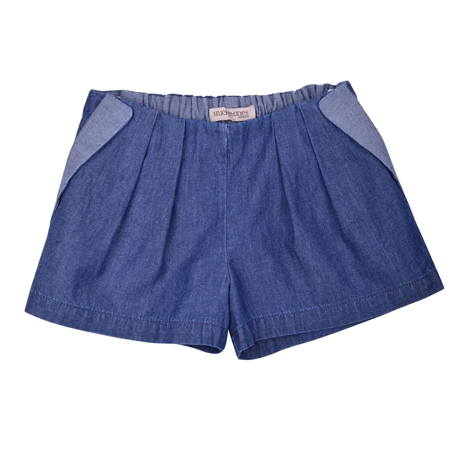 Girls Blue Cotton Chambray Shorts - CÉMAROSE | Children's Fashion Store - 1
