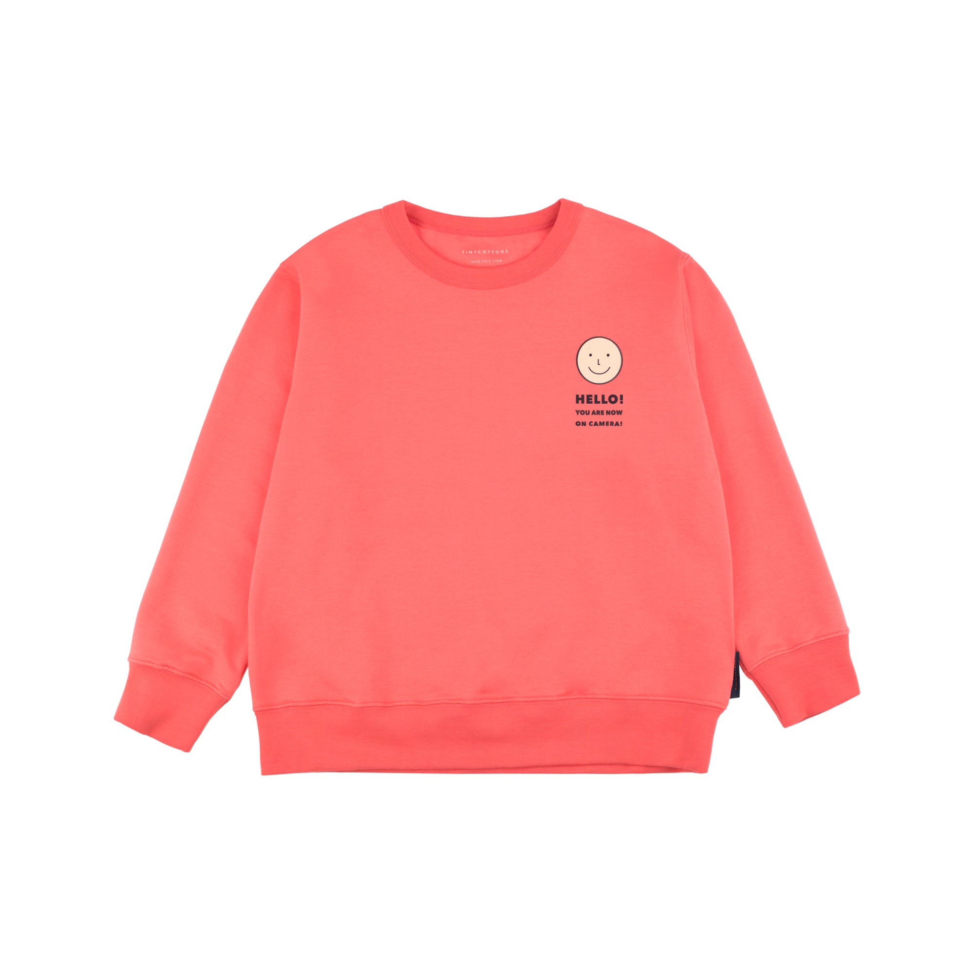 Girls Light Red Pima Cotton Sweatshirt