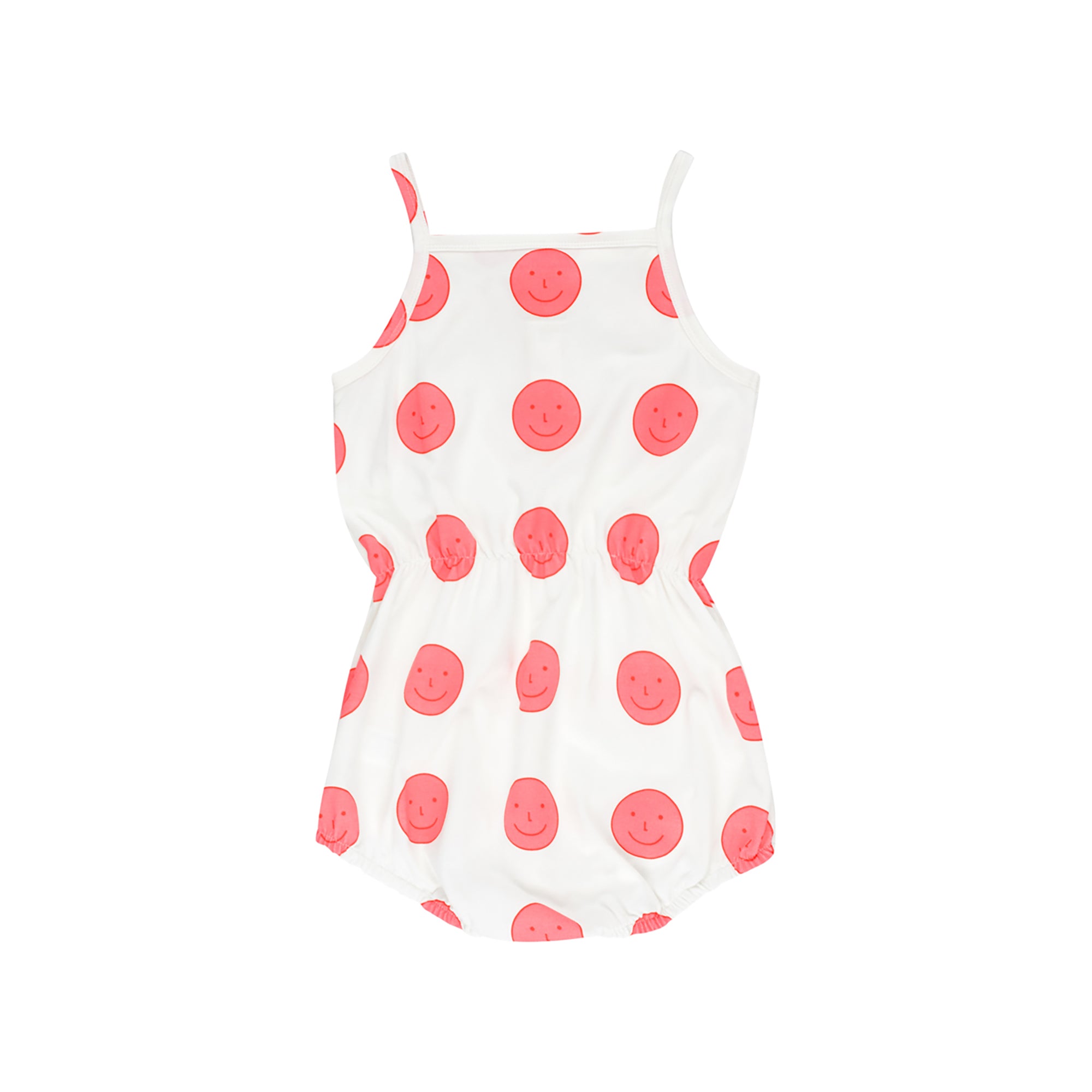 Girls White Pima Cotton Romper