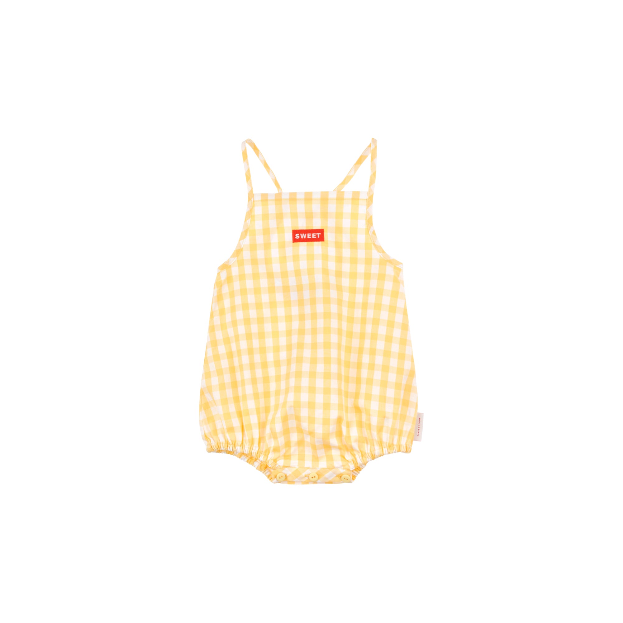 Baby Yellow Check Cotton Babysuit