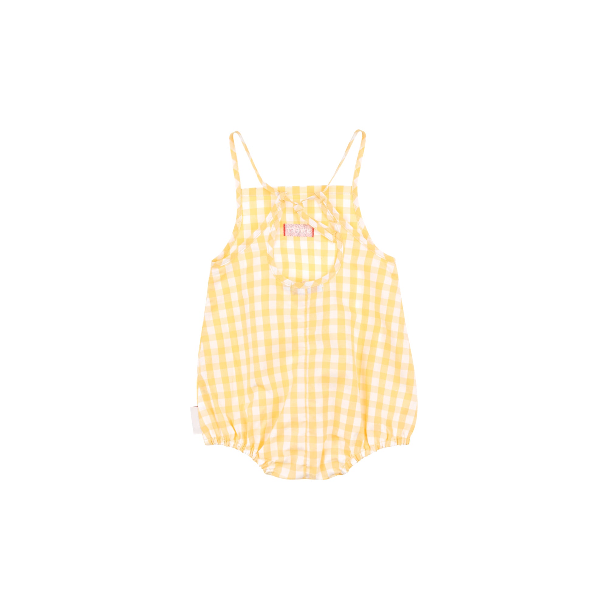 Baby Yellow Check Cotton Babysuit