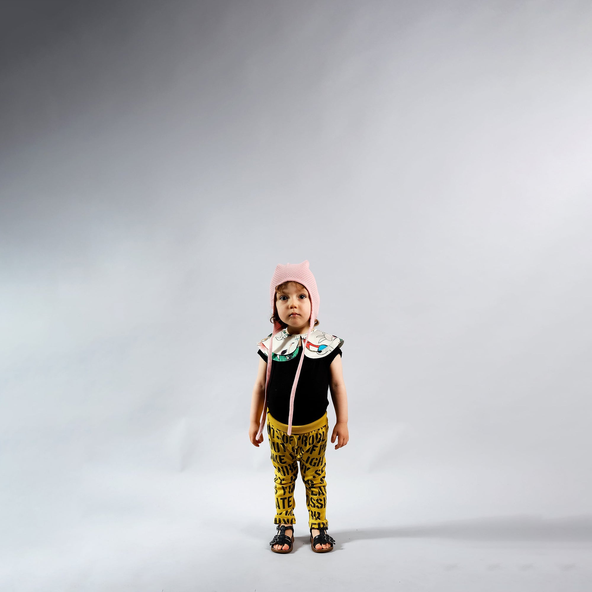 Baby Girls Yellow Printed Cotton Leggings