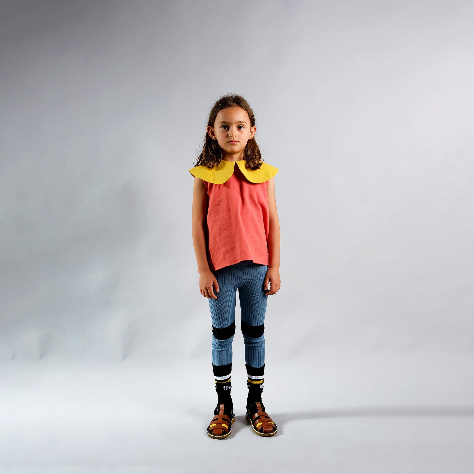 Girls Pale Blue Cotton Leggings