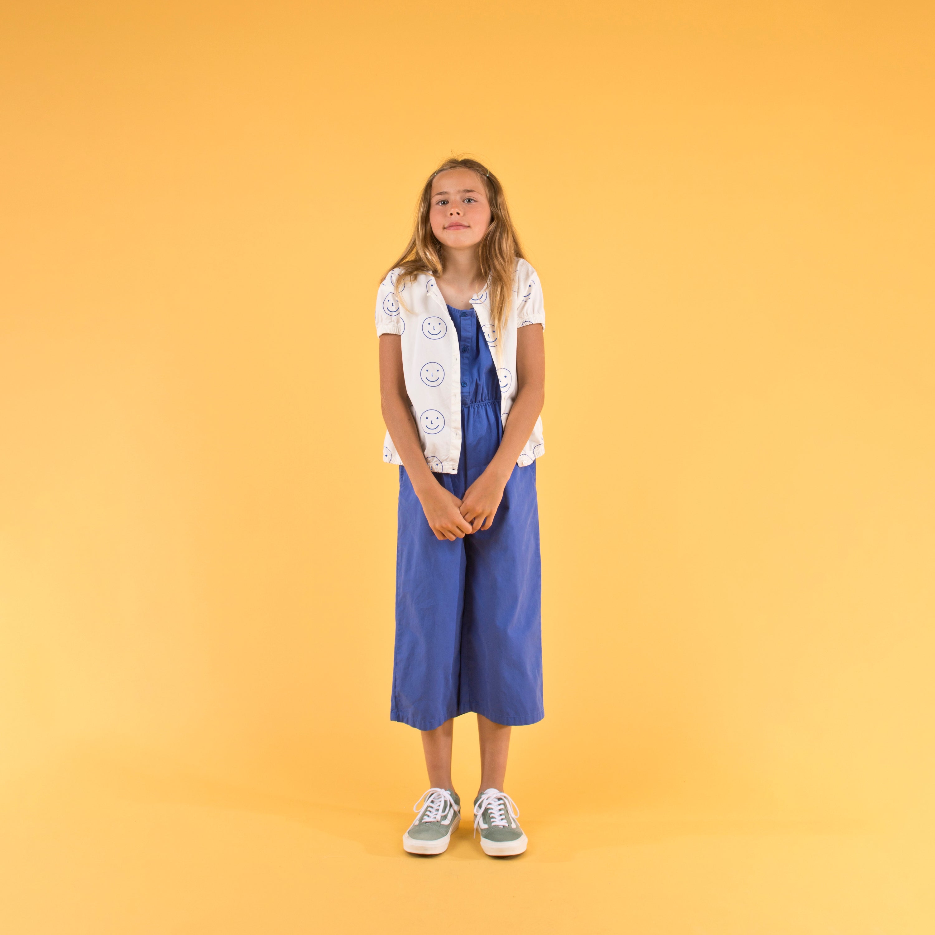 Girls Ultramarine Cotton Jumpsuit