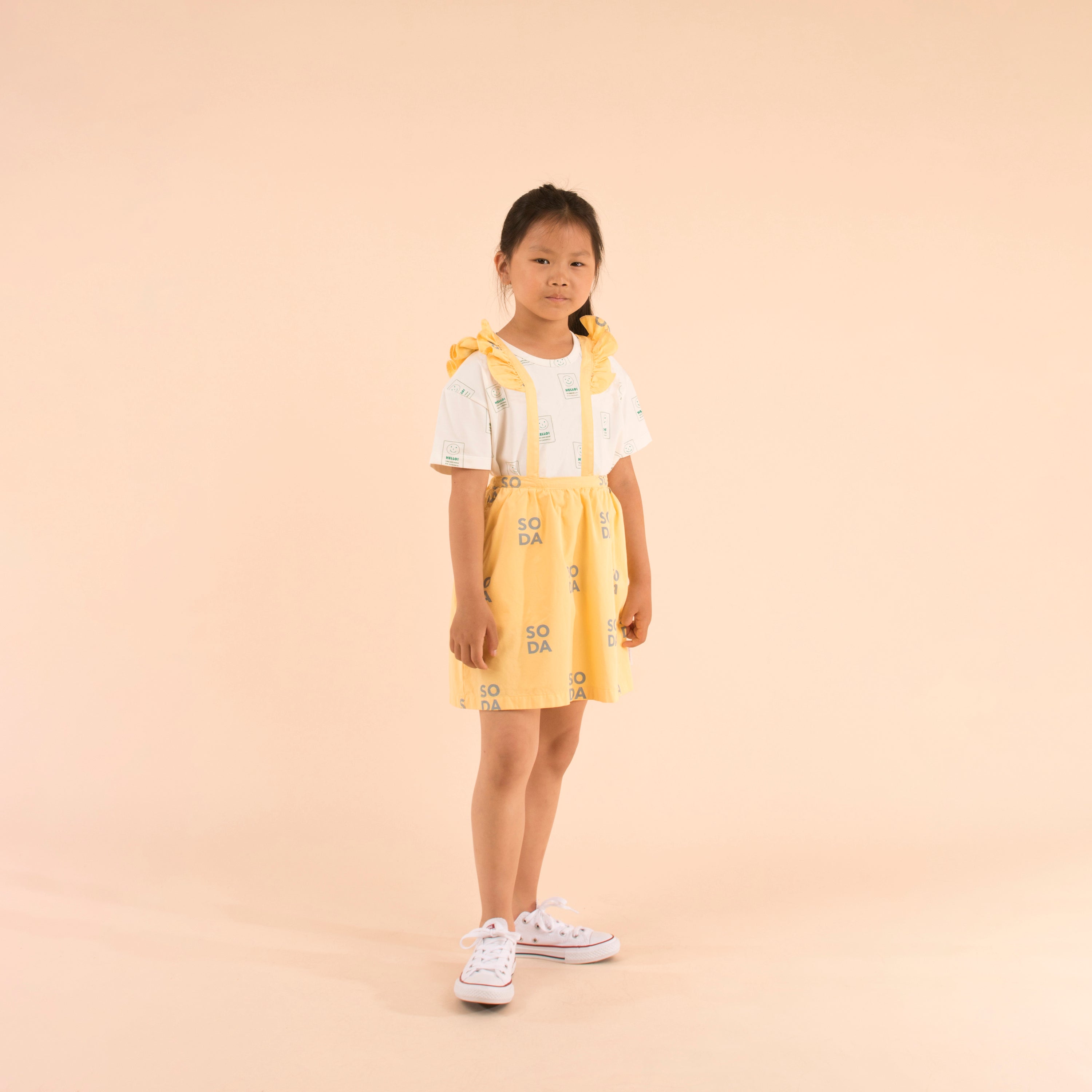Girls Yellow Cotton Skirt