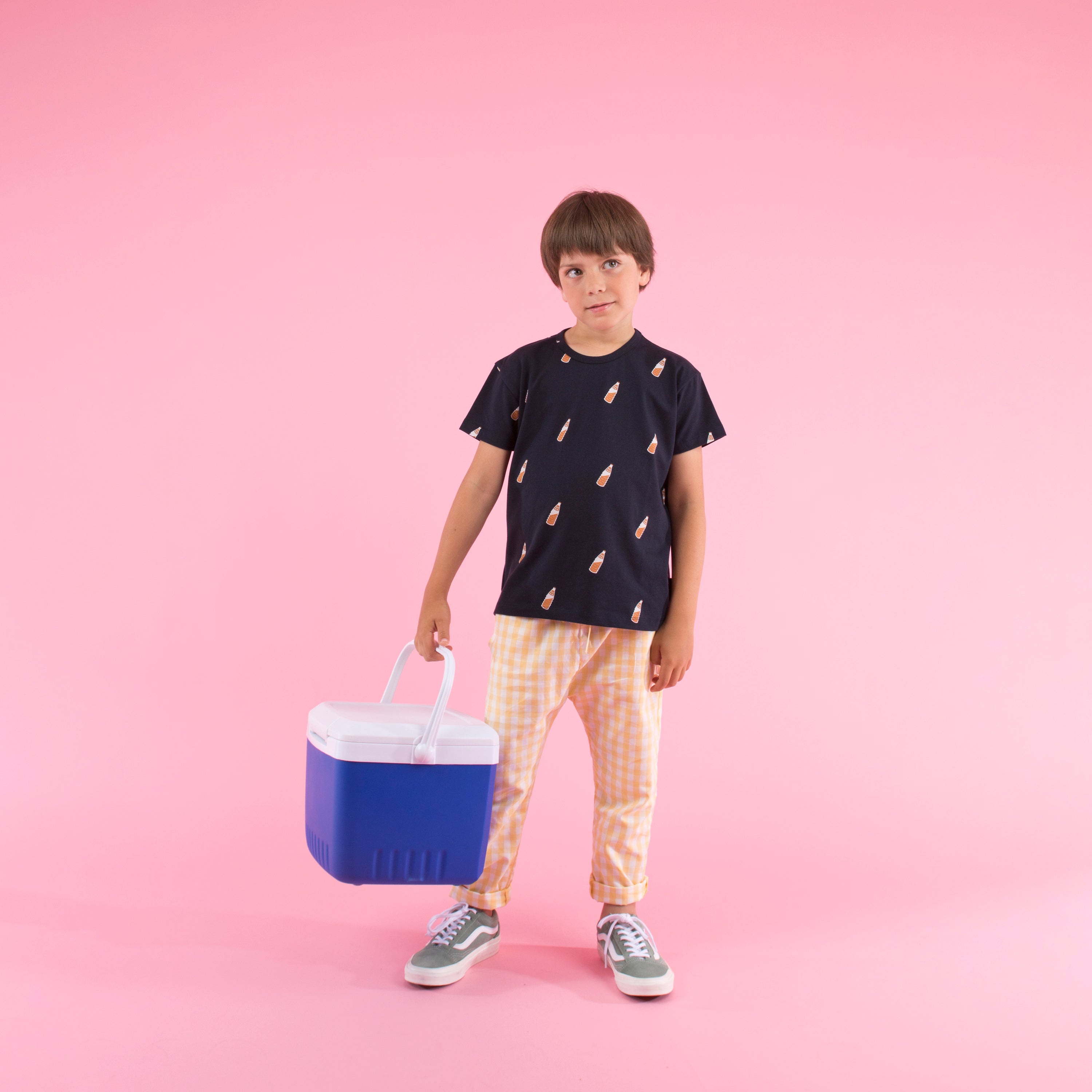 Girls Navy Pima Cotton T-shirt