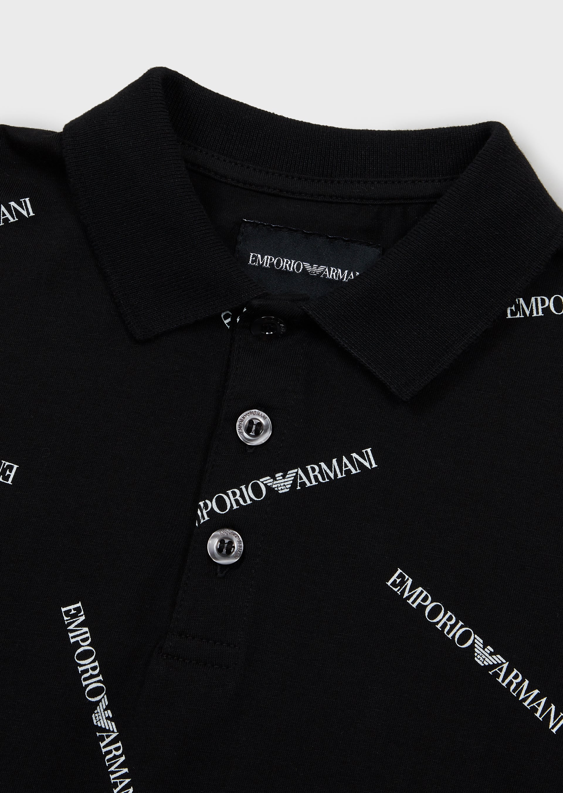 Boys Black Logo Cotton Polo Shirt