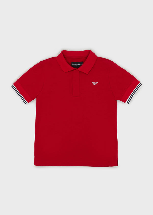Boys Red Cotton Polo Shirt