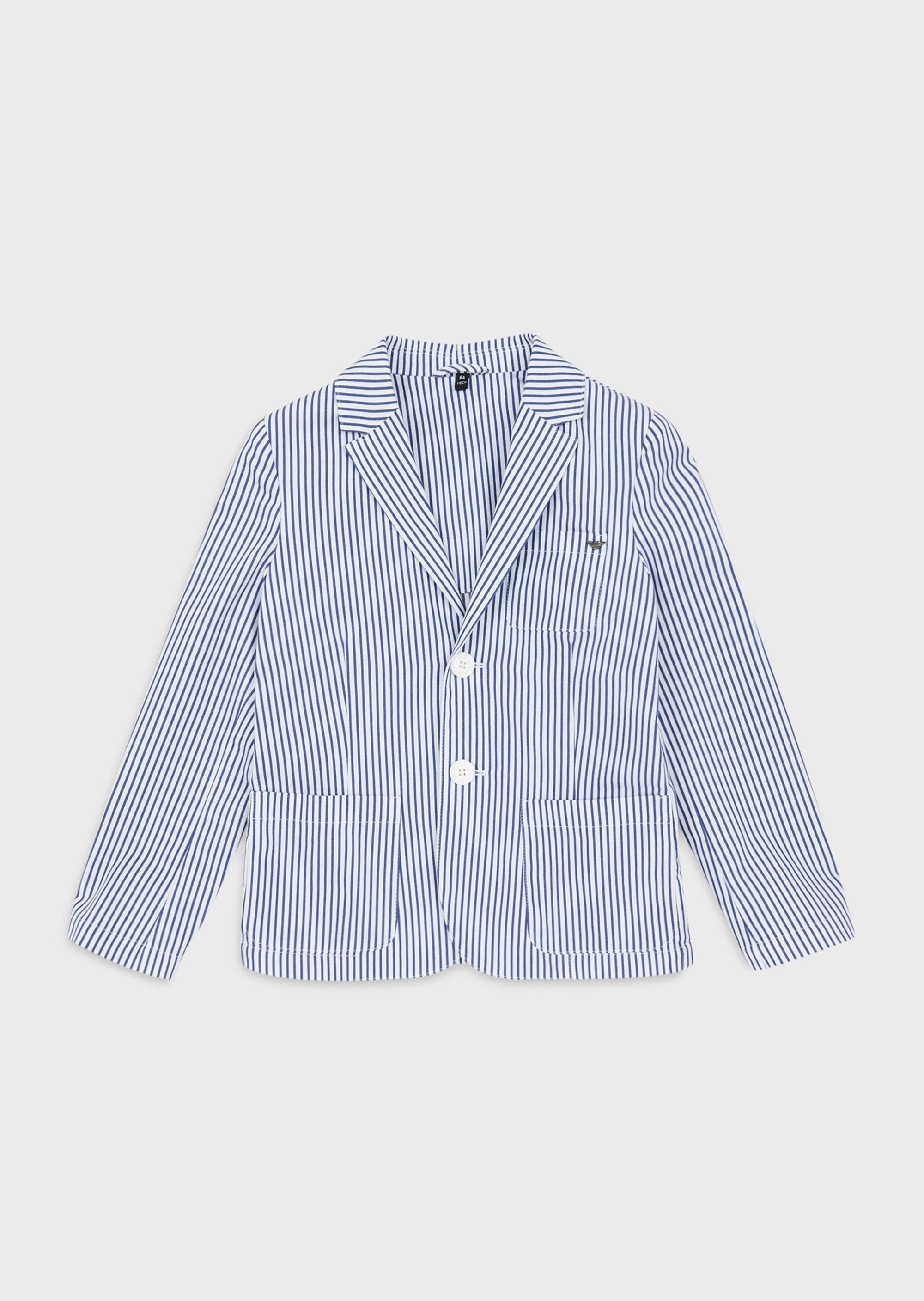 Boys Blue Striped Coat