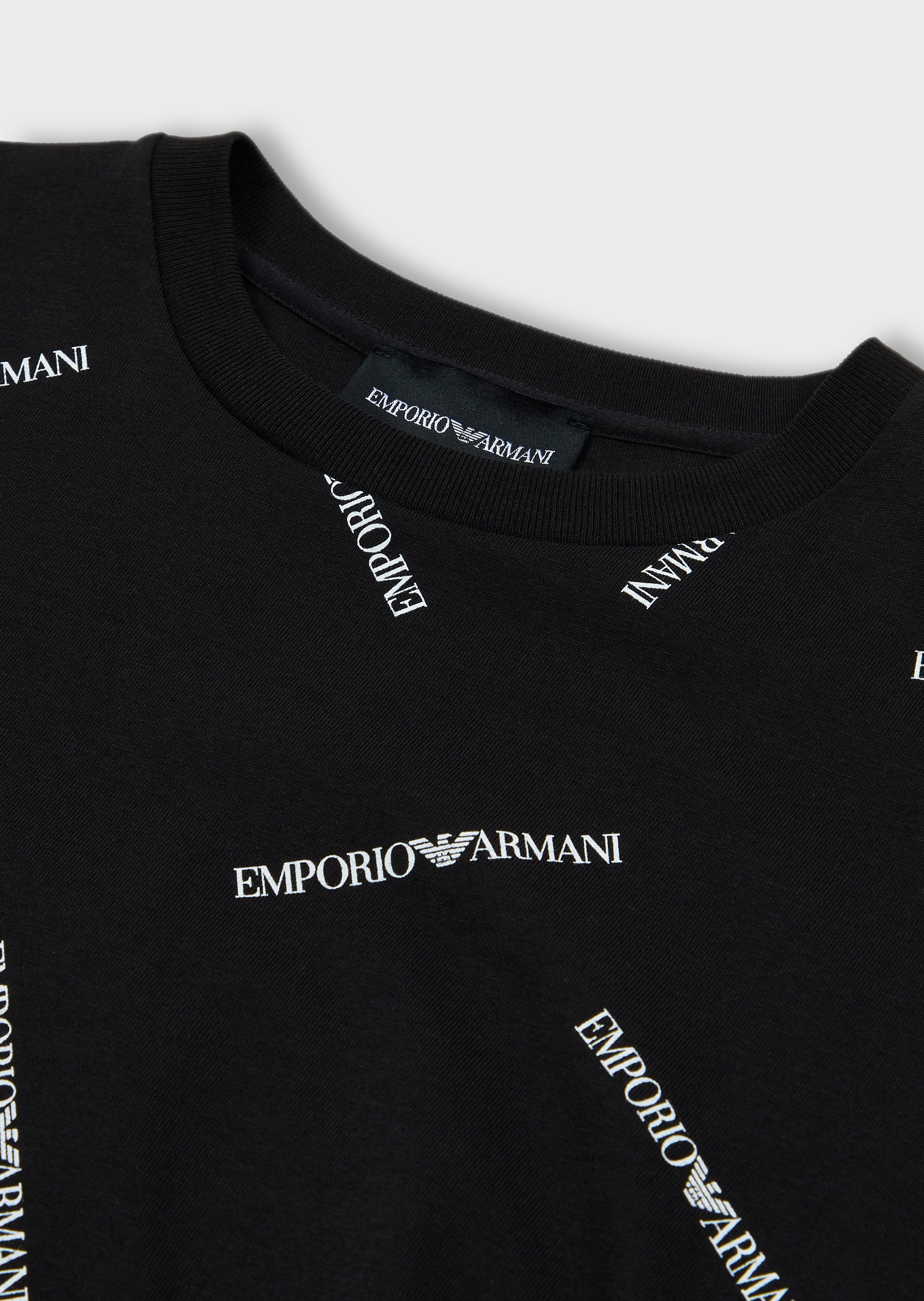 Boys Black Logo Cotton T-shirt