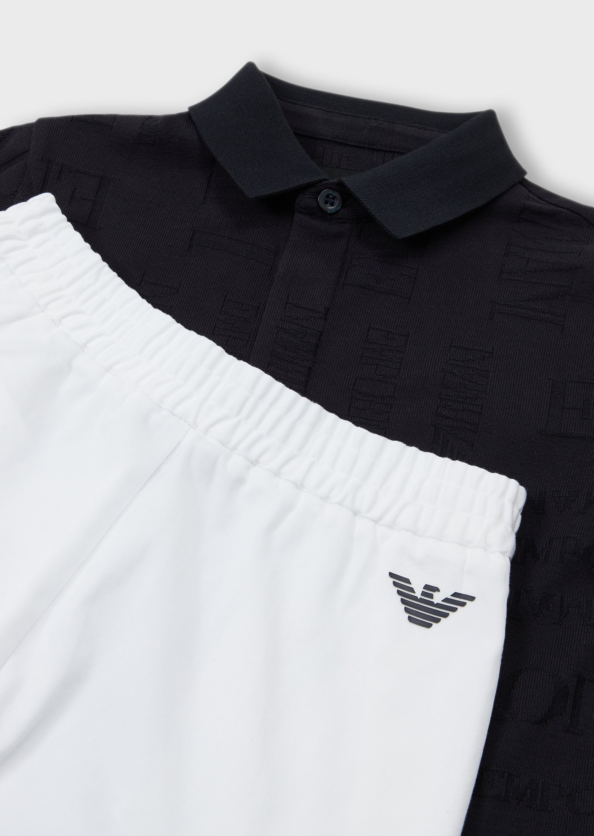Boys Navy & White Cotton Set