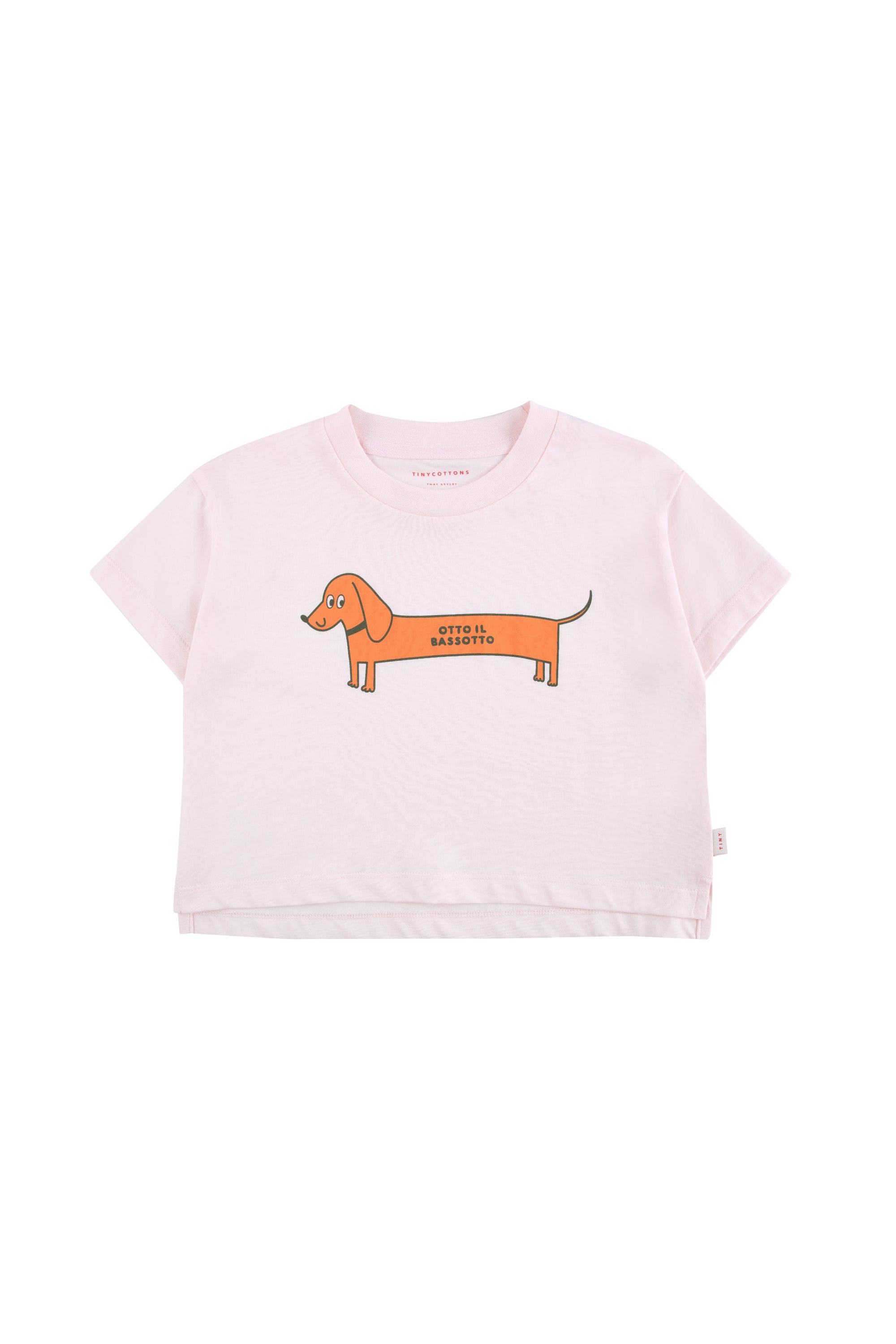 Girls Light Pink Dog Cotton T-shirt