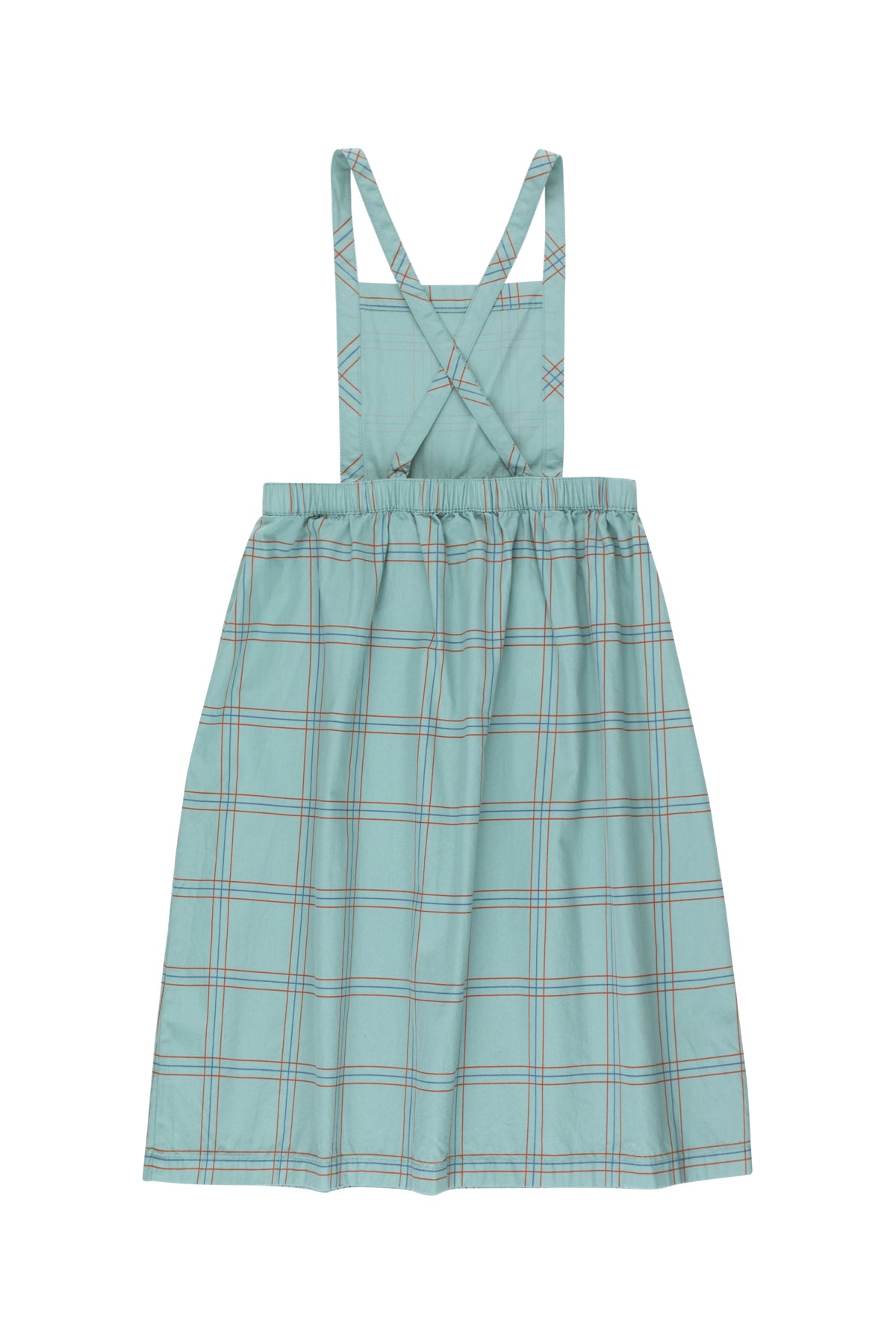 Girls Sea Green Check Cotton Skirt