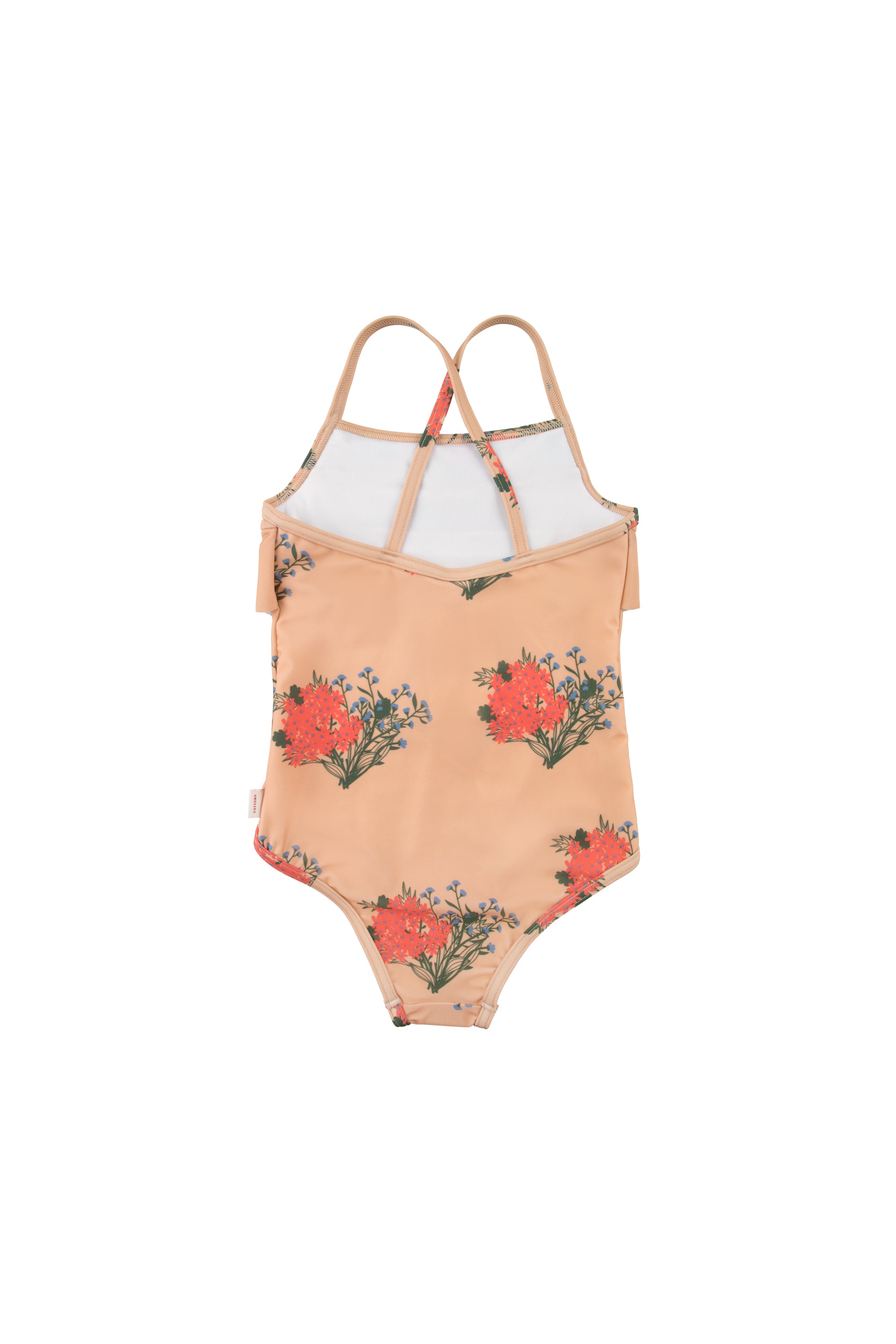 Girls Light Yellow Flowers Swimsuit