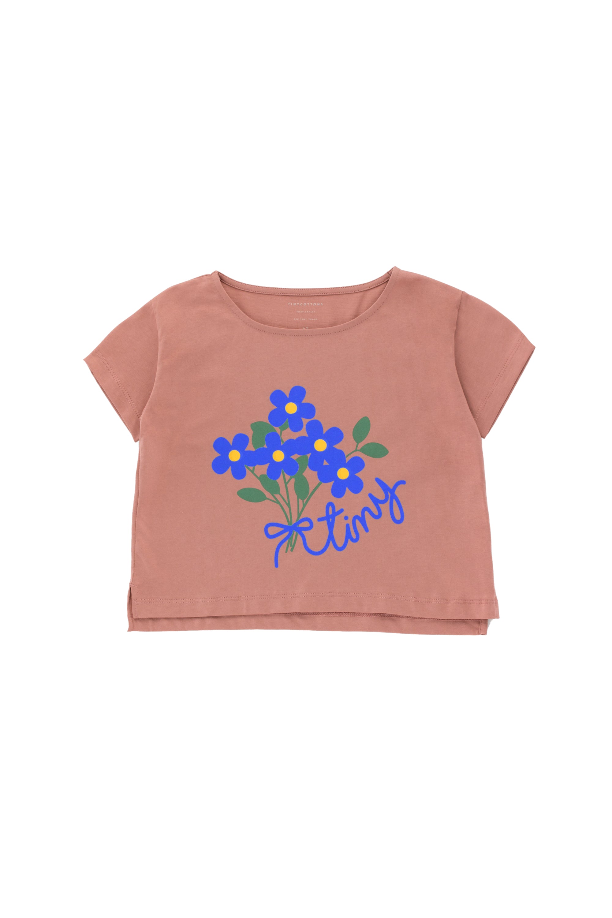Girls Mauve Bouquet Cotton T-Shirt