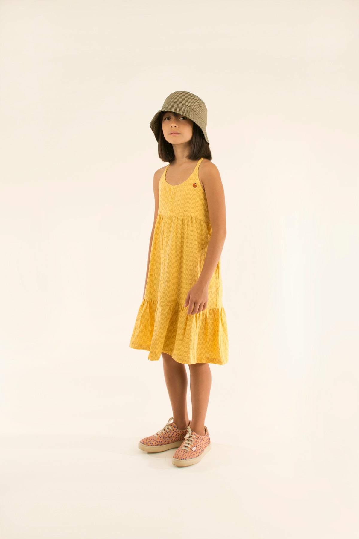 Boys & Girls Yellow Check Cotton Hat