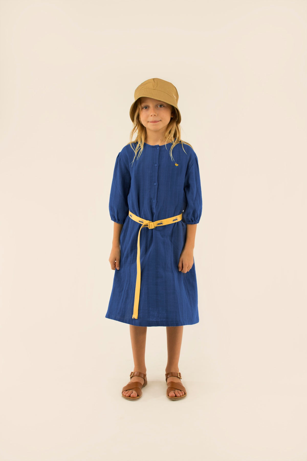 Girls Blue Bird Cotton Dress