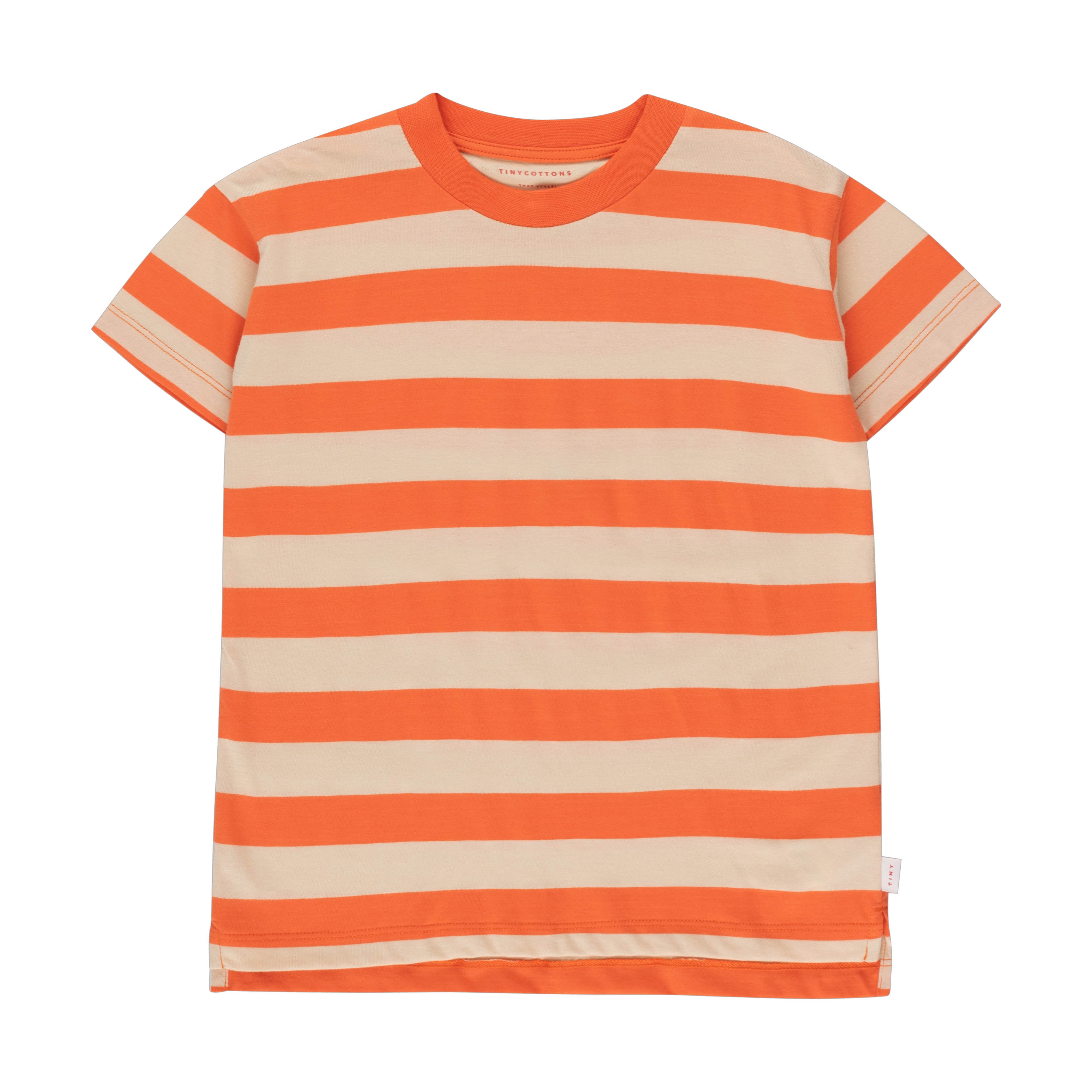 Boys & Girls Orange Stripe Cotton T-Shirt