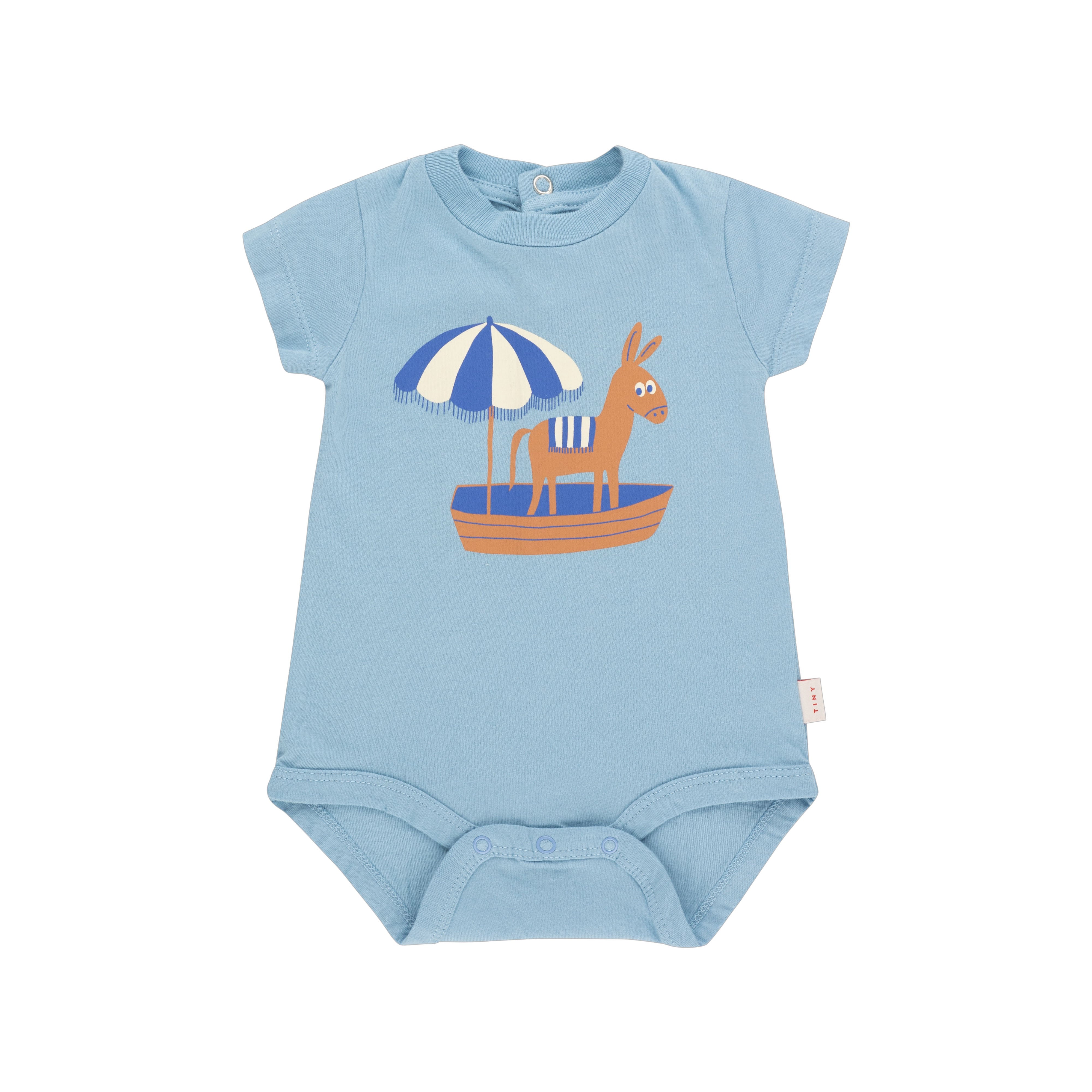 Baby Boys & Girls Blue Cotton Babysuit