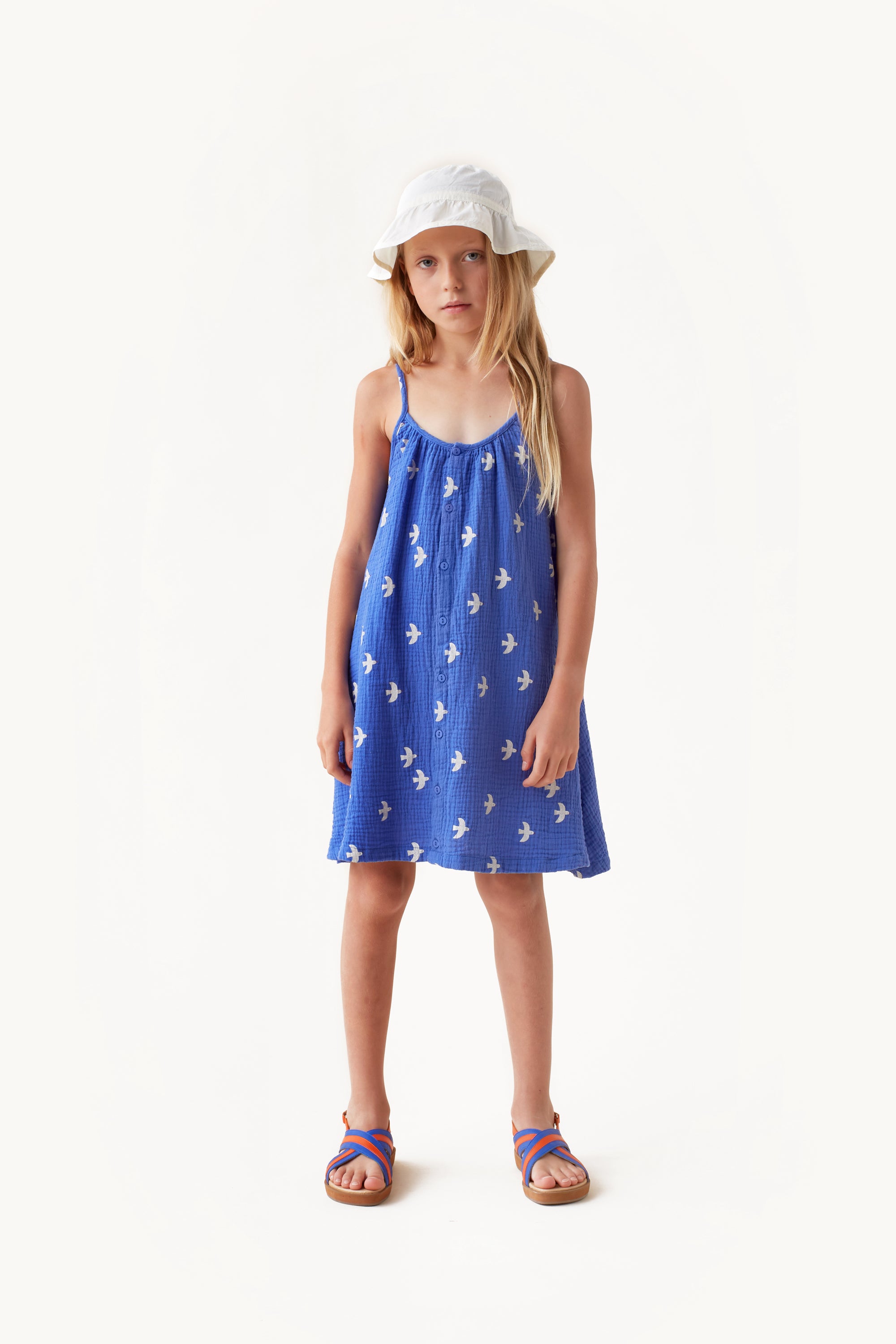 Girls Blue Cotton Dress