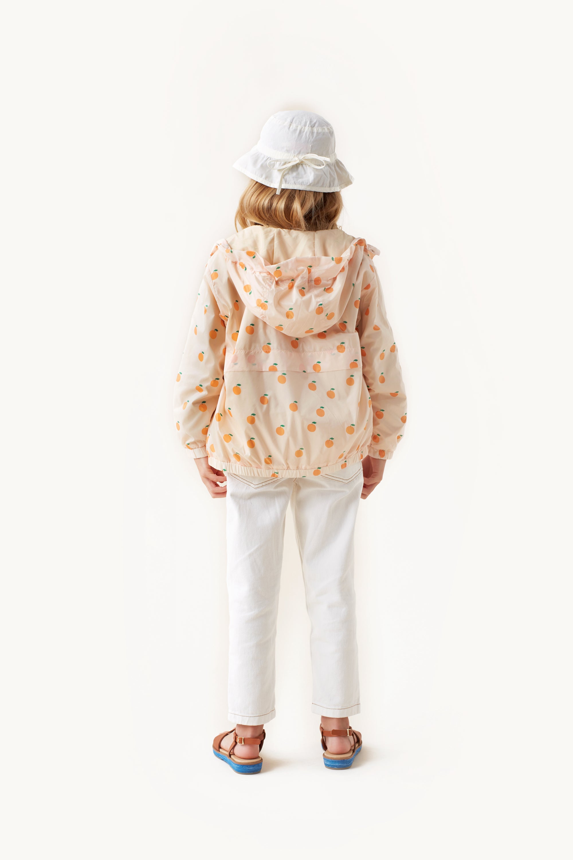 Girls White Orange Top