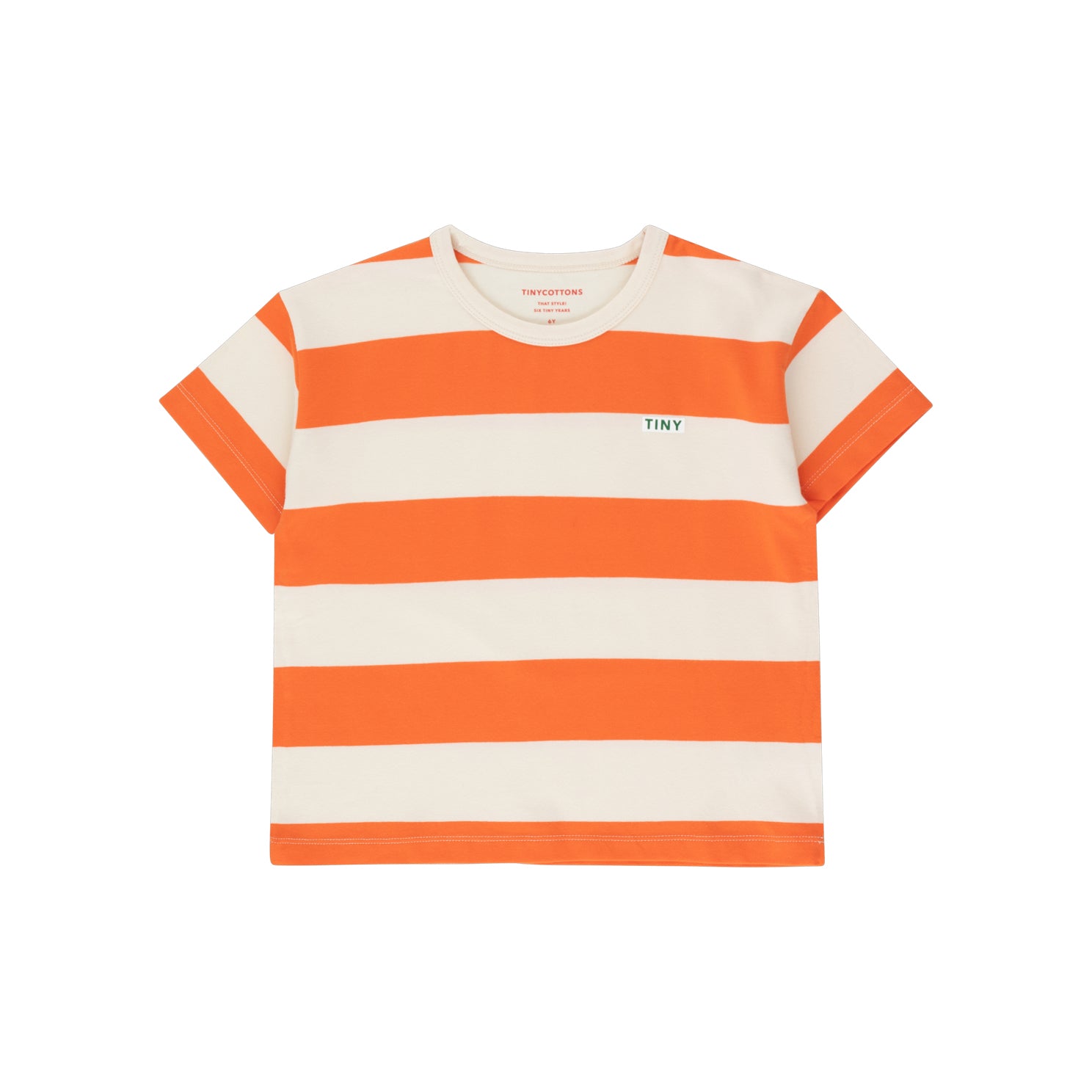 Boys & Girls Orange Stripes Cotton T-Shirt