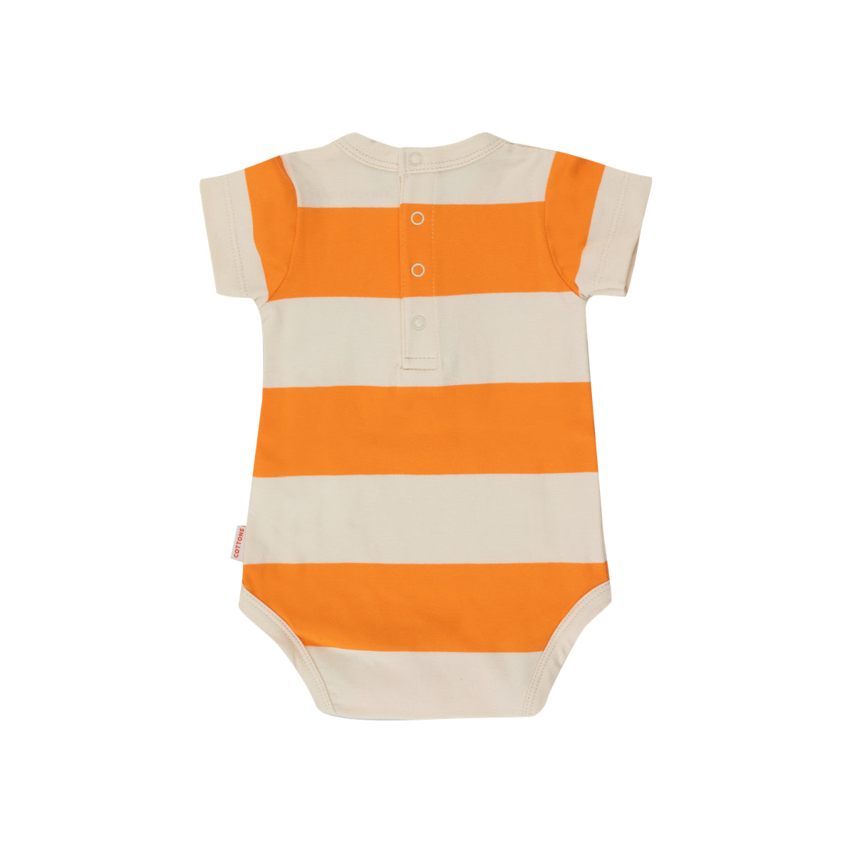 Baby Boys & Girls Orange Printed Cotton Babysuit