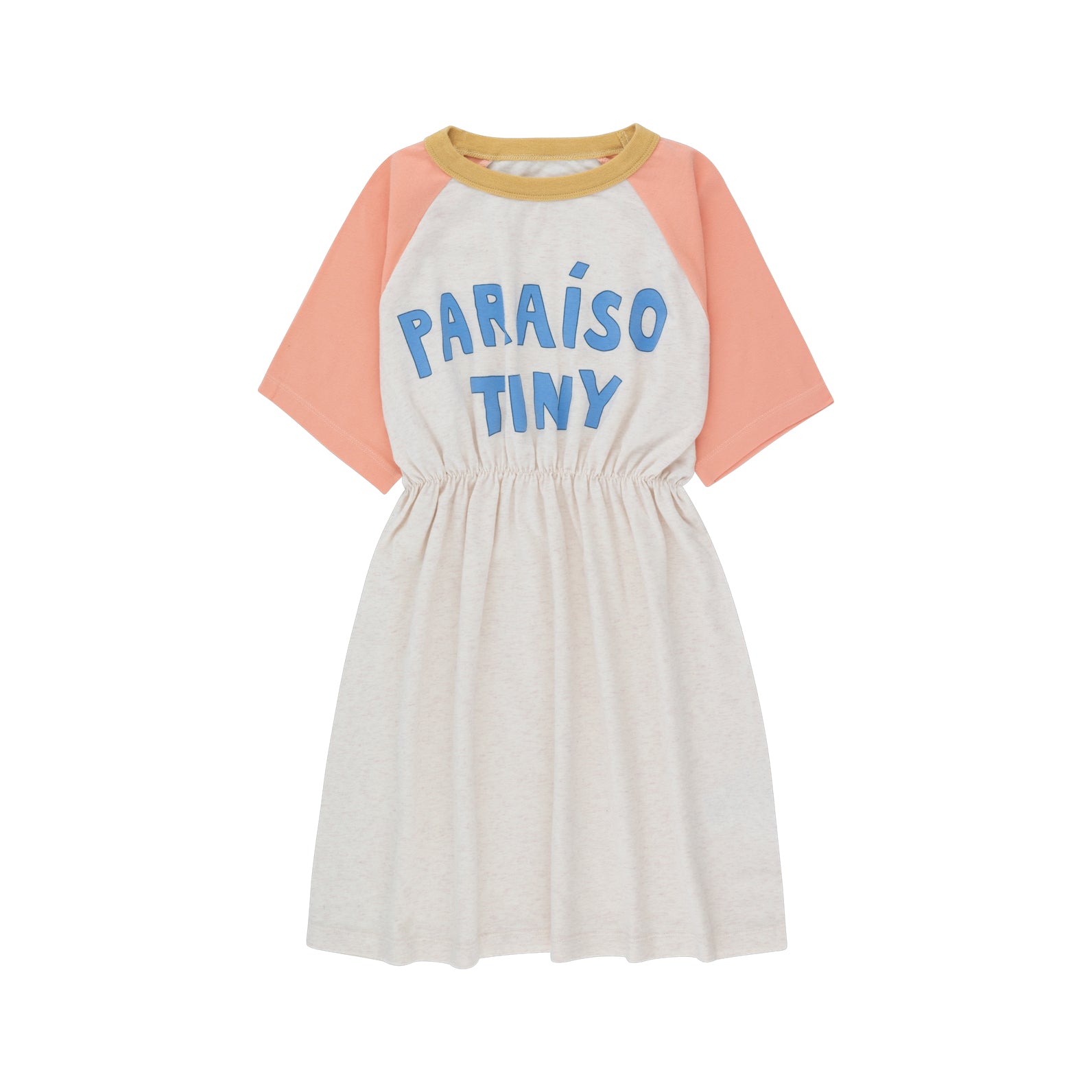 Girls Cream Logo Cotton Dress