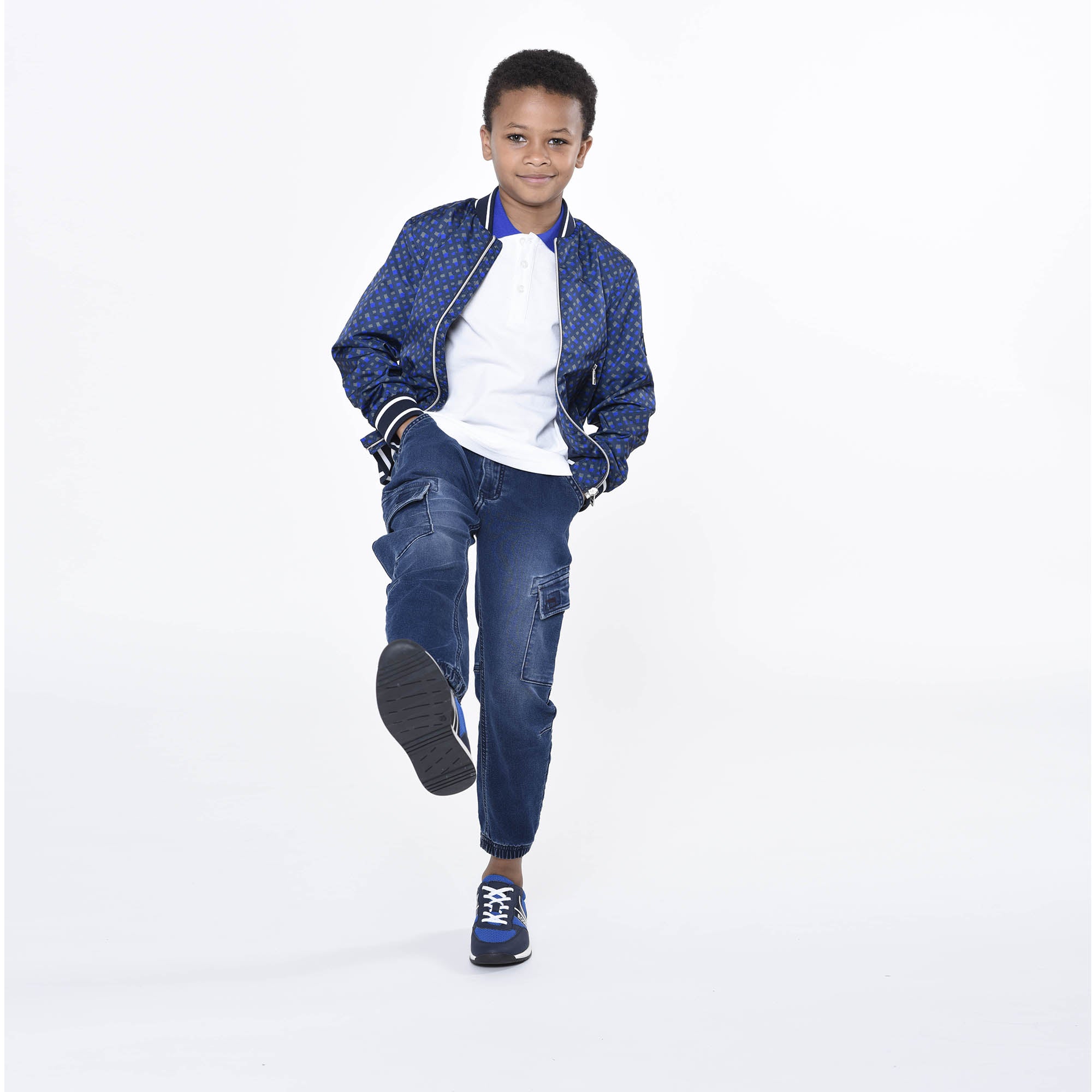 Boys White Cotton Polo Shirt